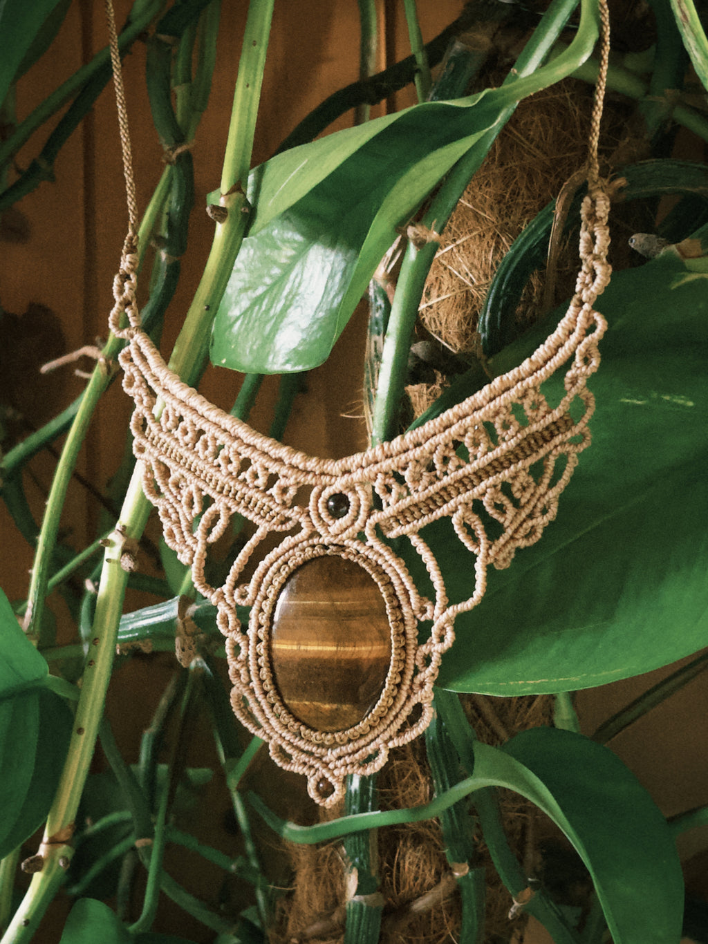 Statement Necklace with Tiger Eye Stone