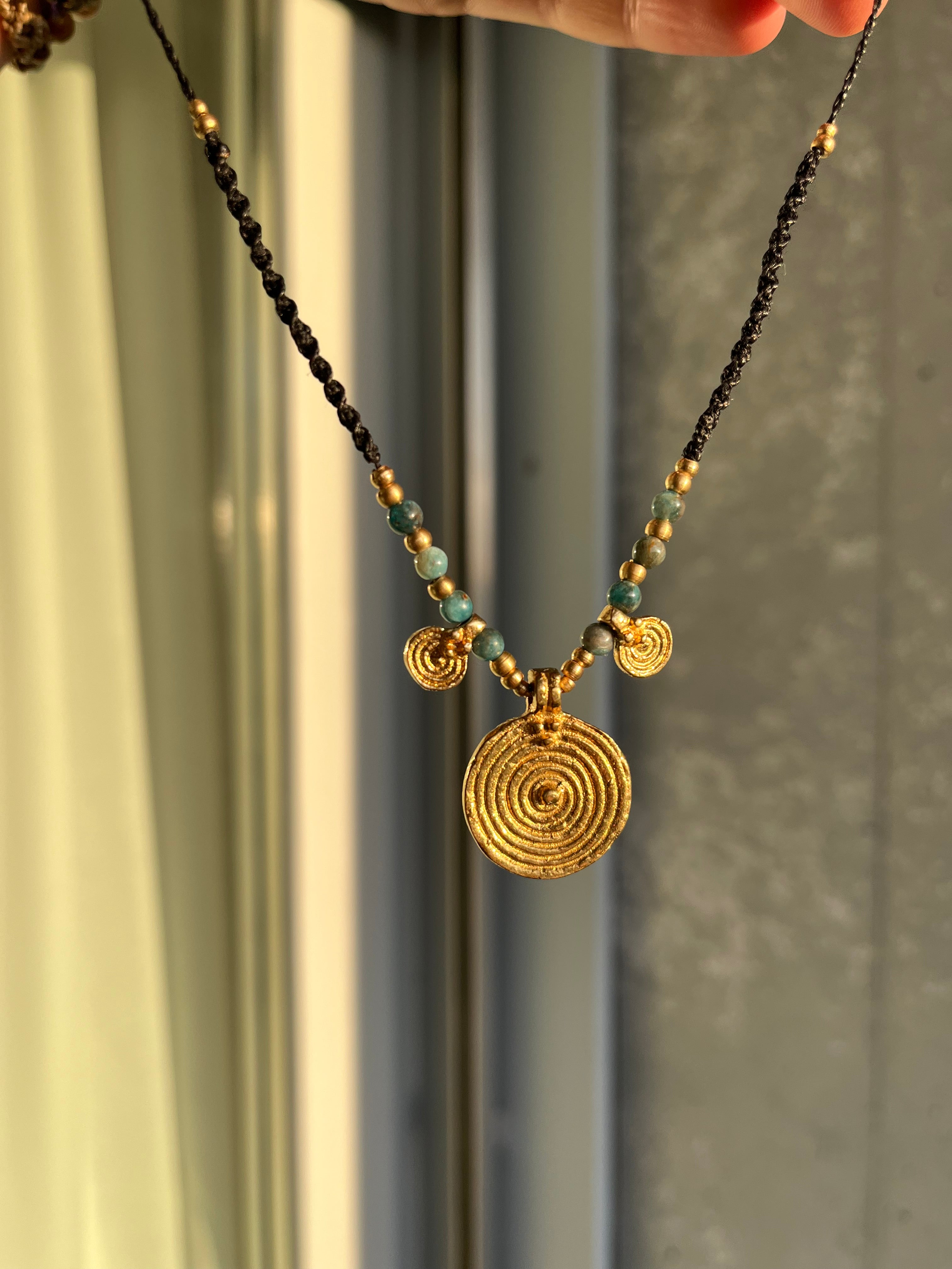 Apatite Pendant Necklace – Adjustable Boho Gemstone Necklace