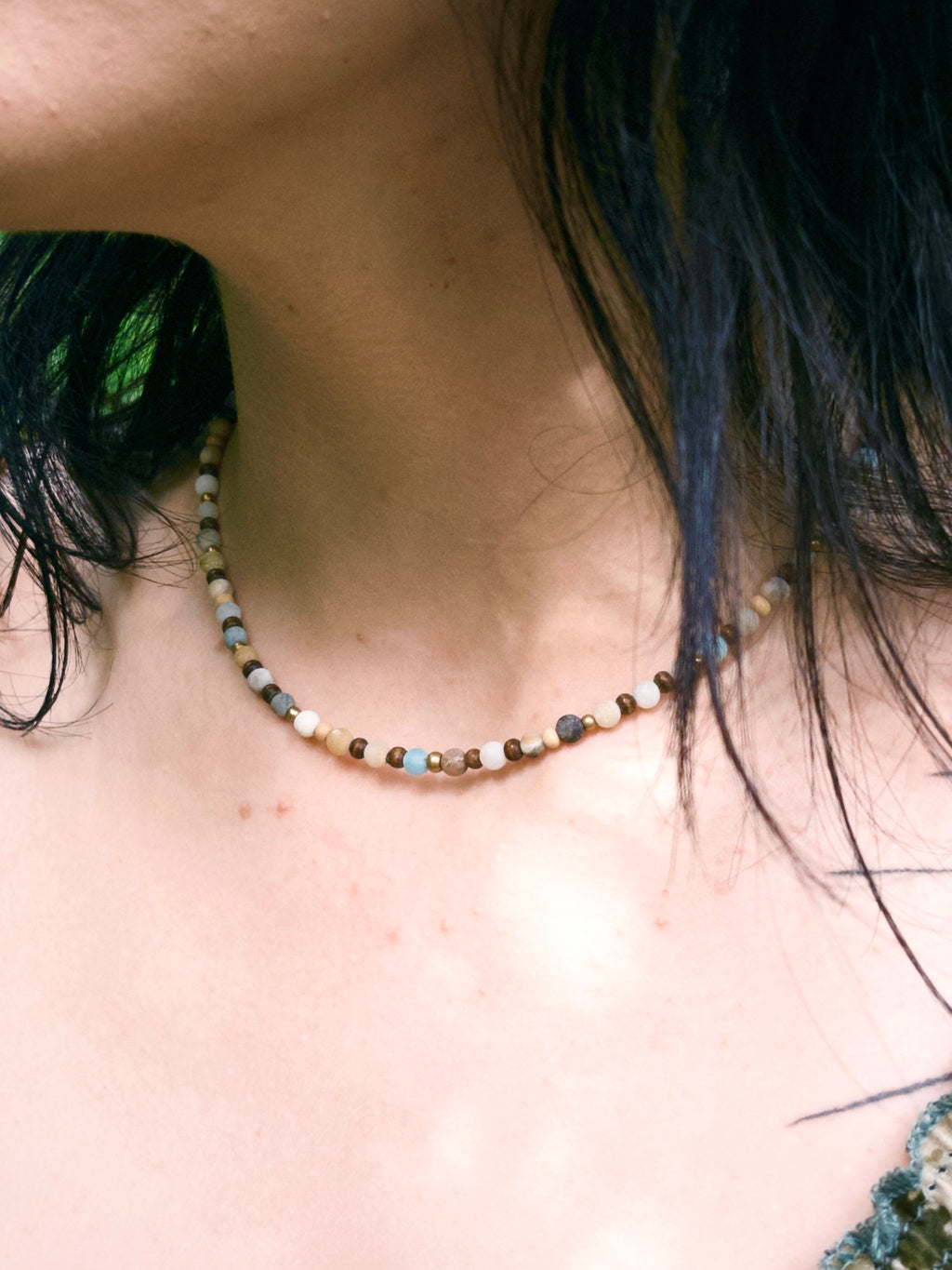 Adjustable Amazonite Beaded Necklace