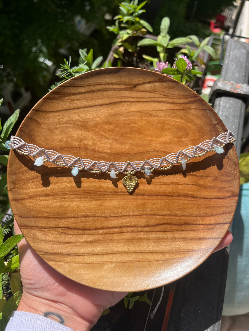 Greyblue choker necklace