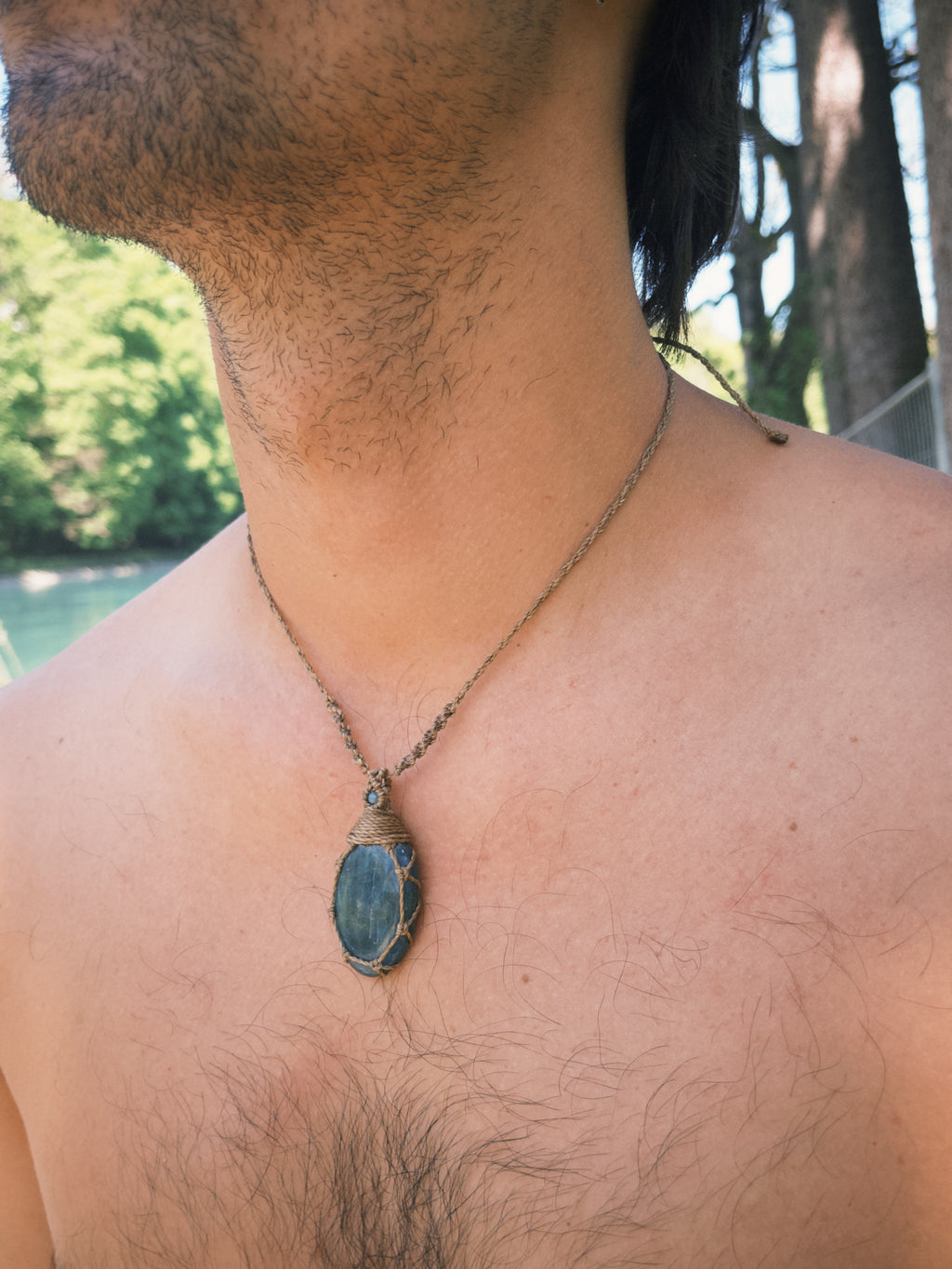 Blue Apatite Macrame Necklace
