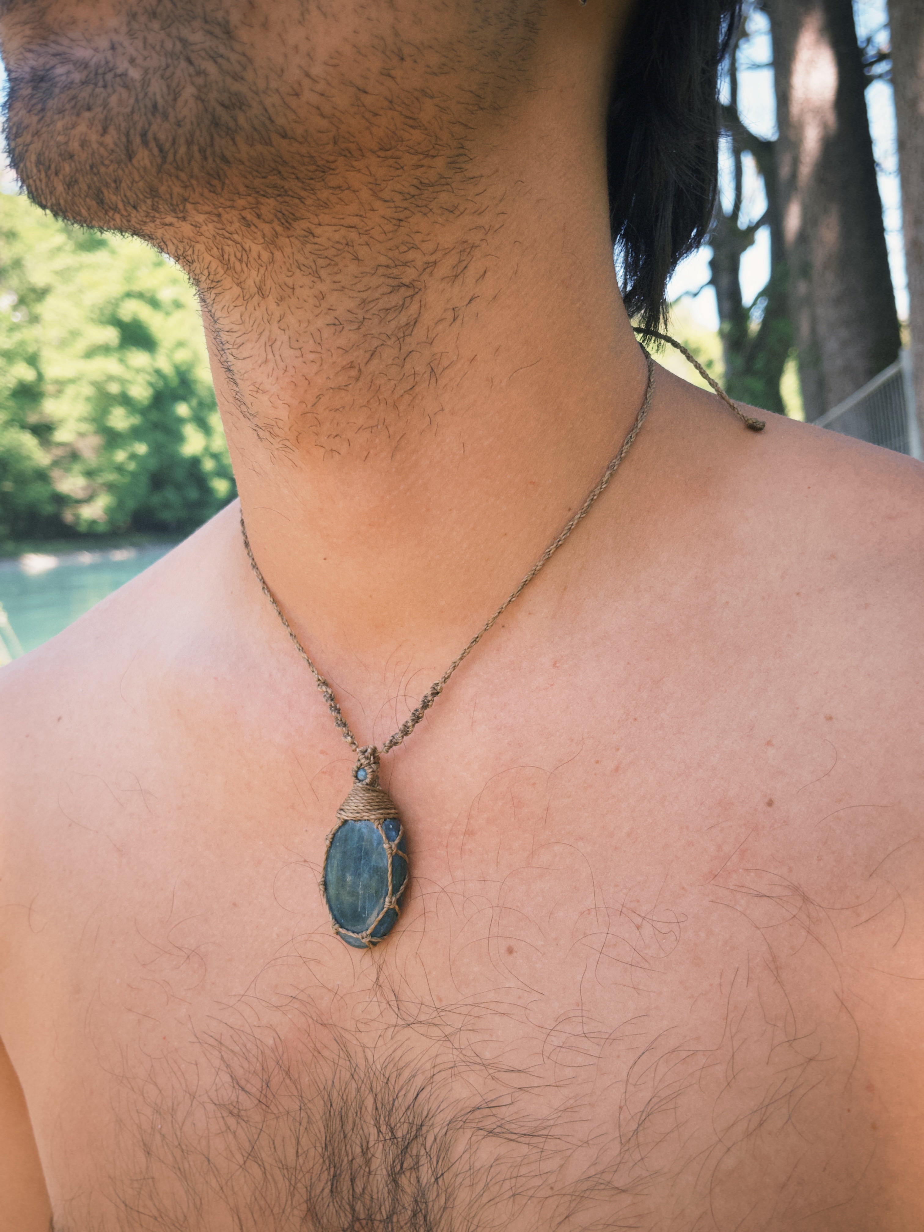 Blue Apatite Macrame Necklace