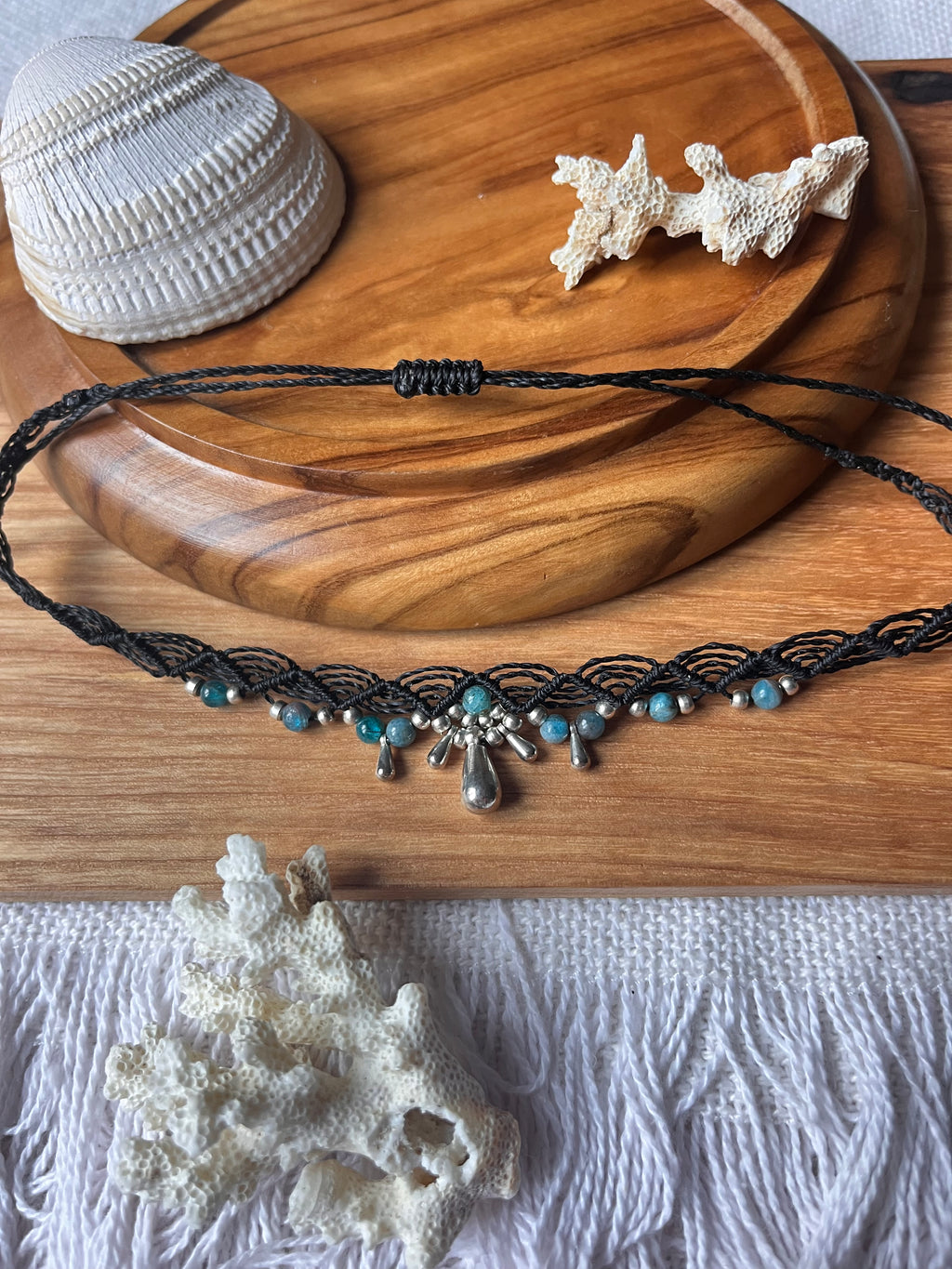 Makramee Choker mit Apatit