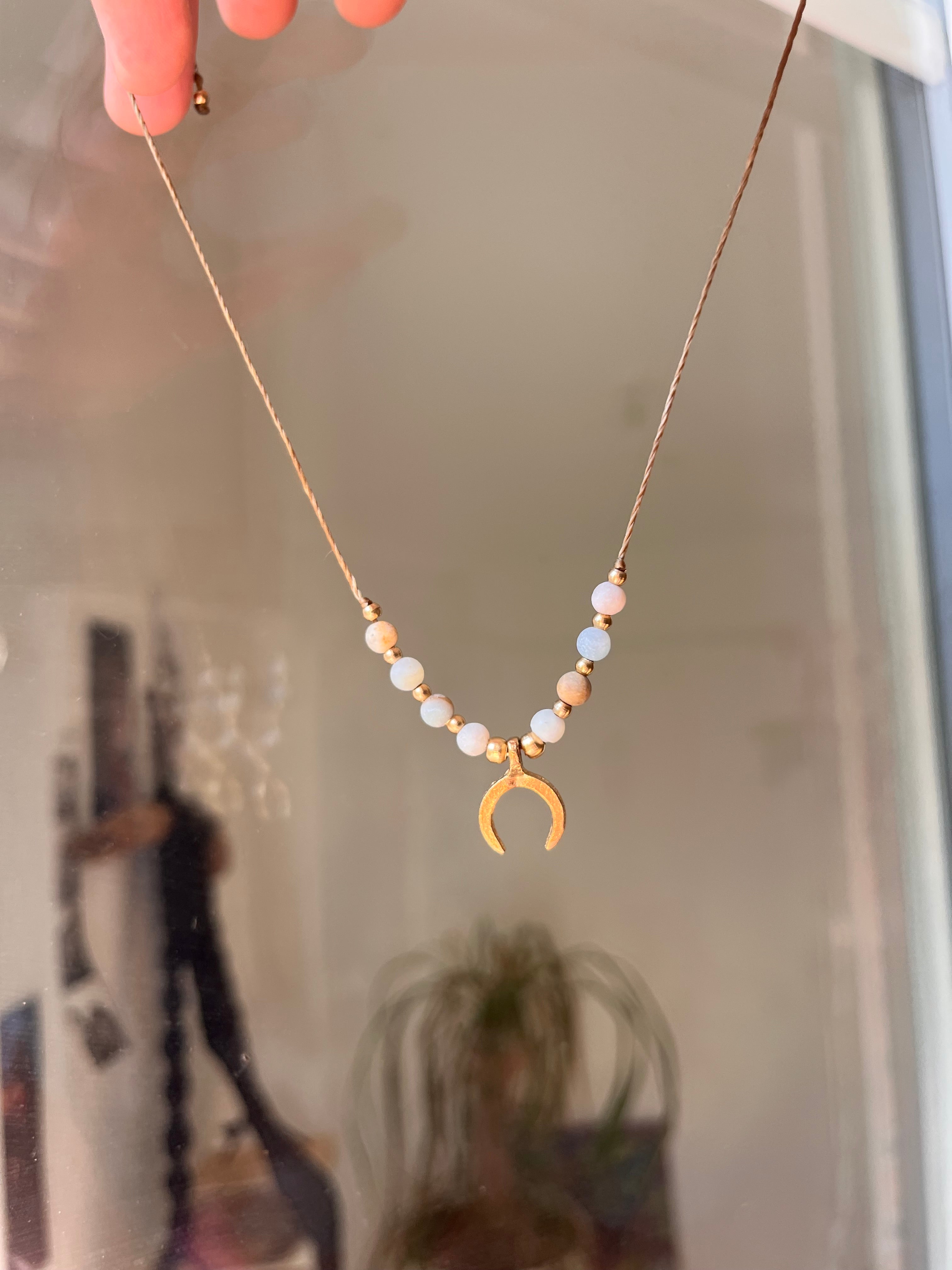 Amazonite stone necklace
