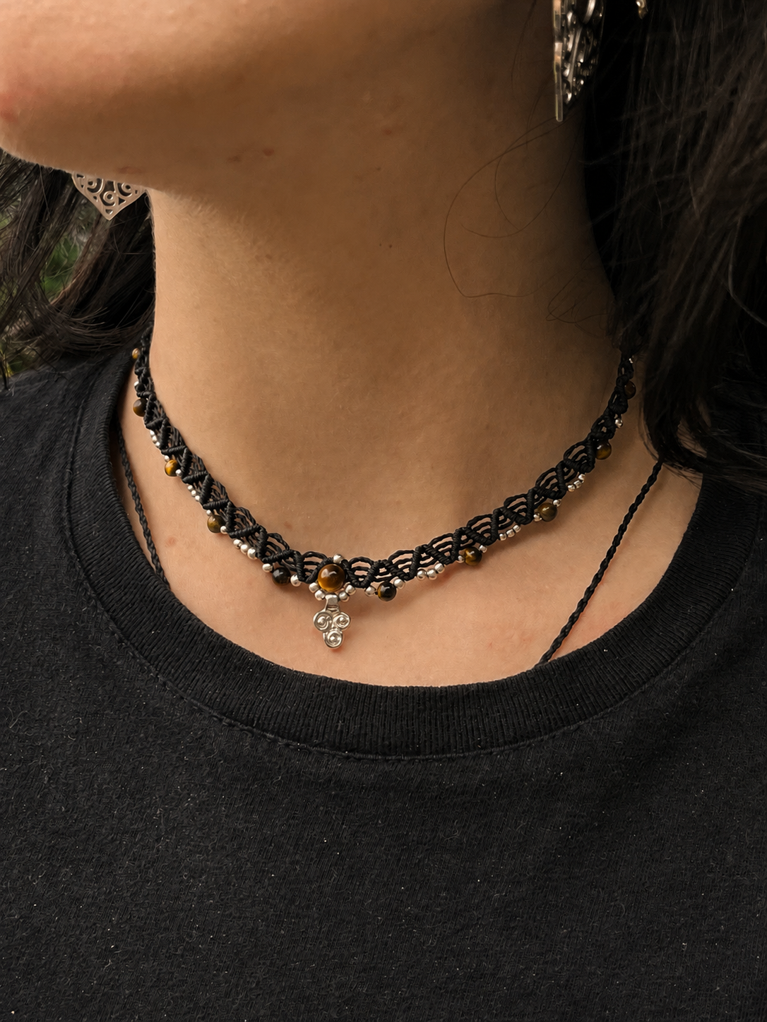 Black choker necklace