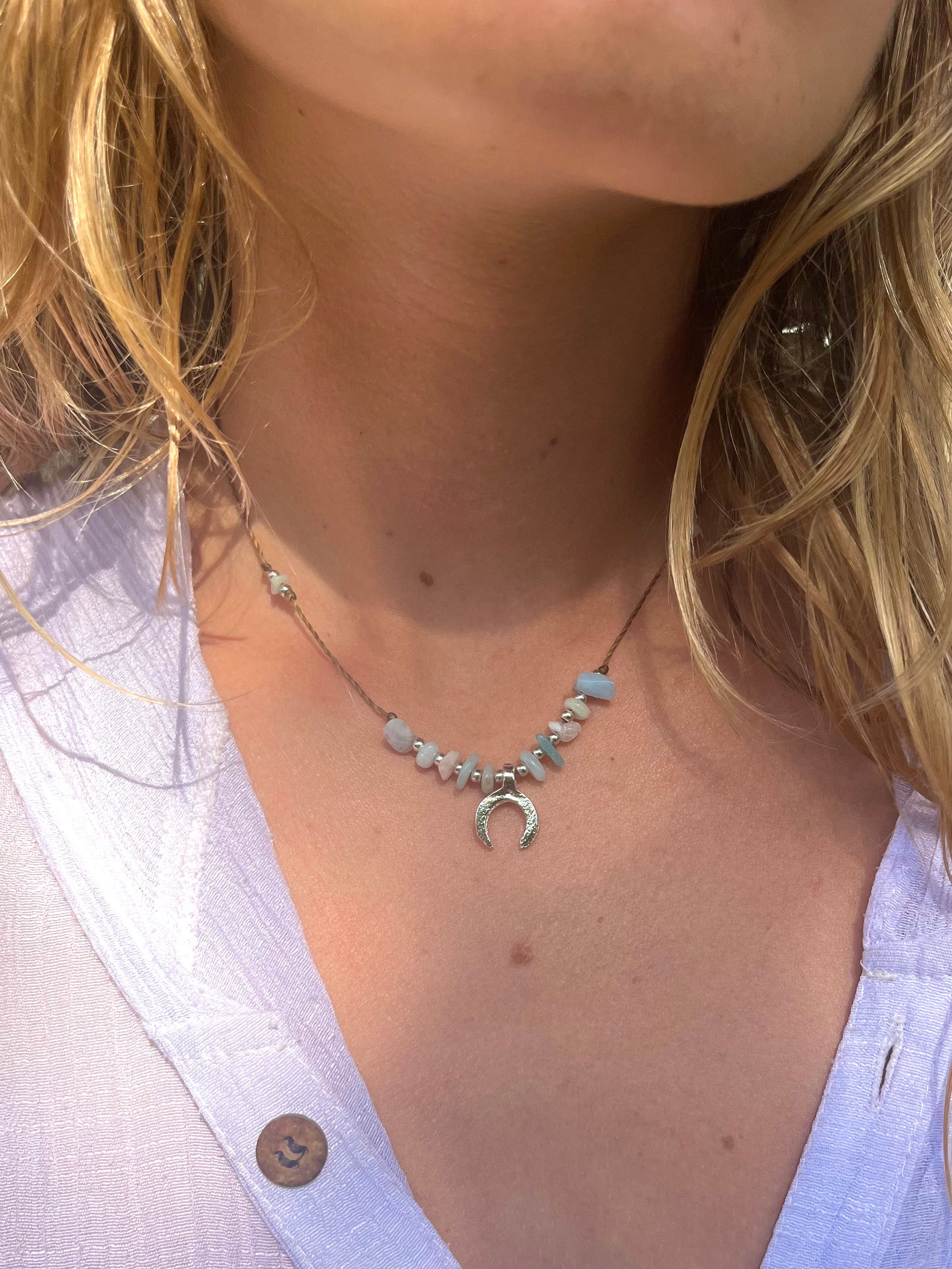 Luna Amazonite Minimalist Necklace
