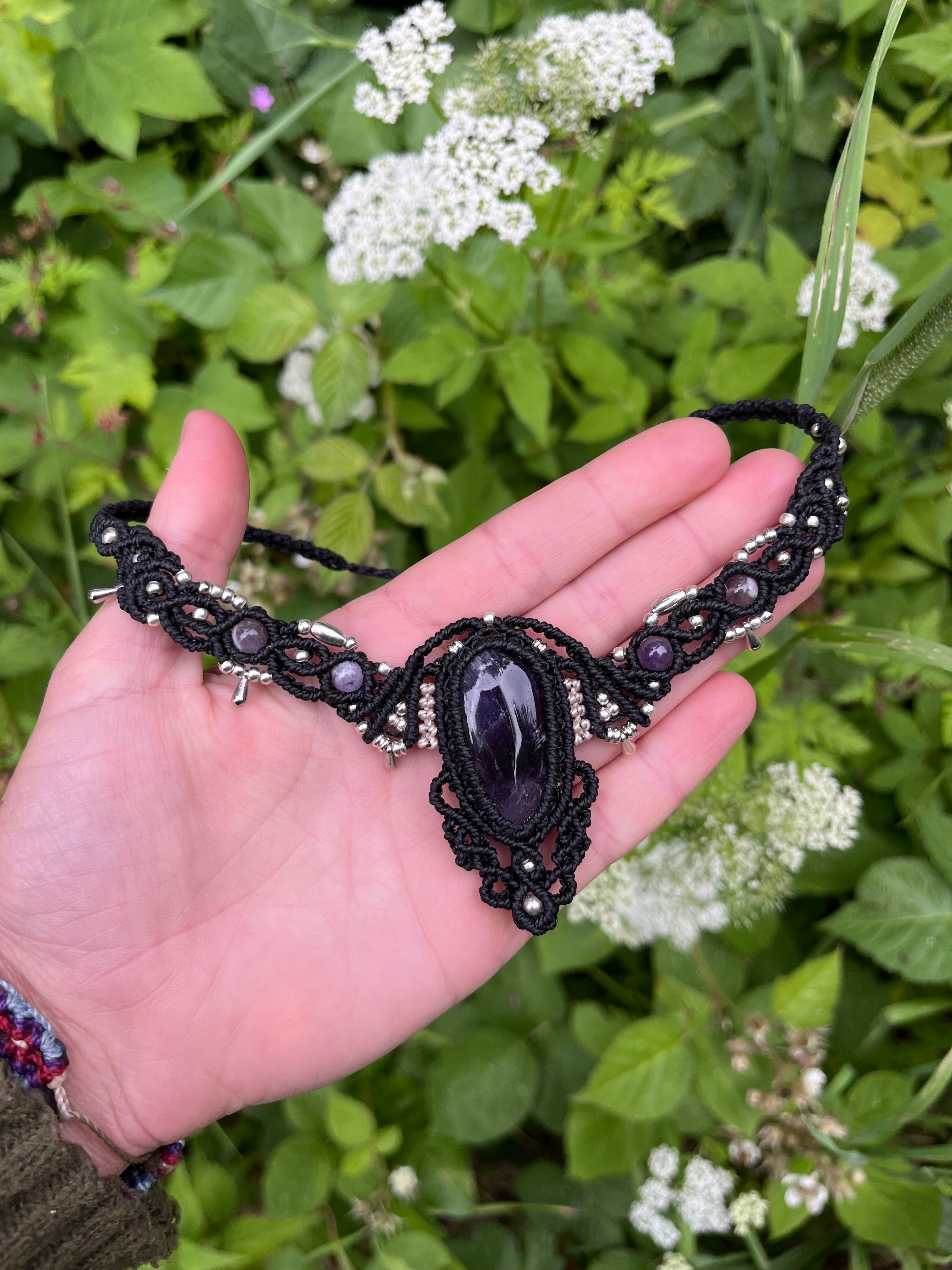 Macrame Amethyst Necklace
