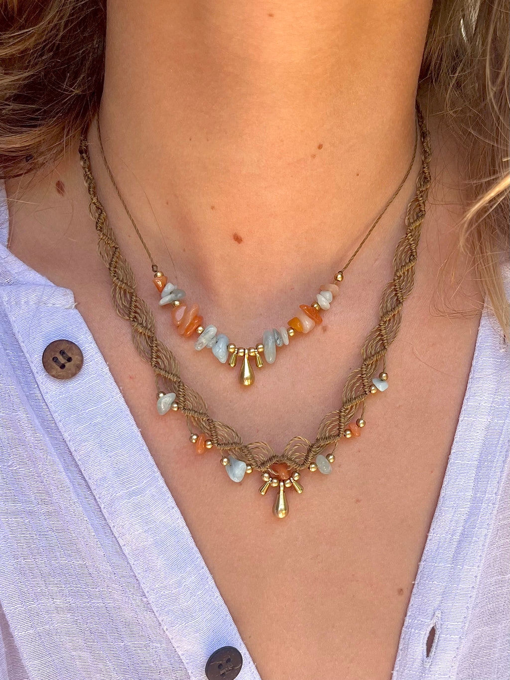 Choker Halskette + Steinkette
