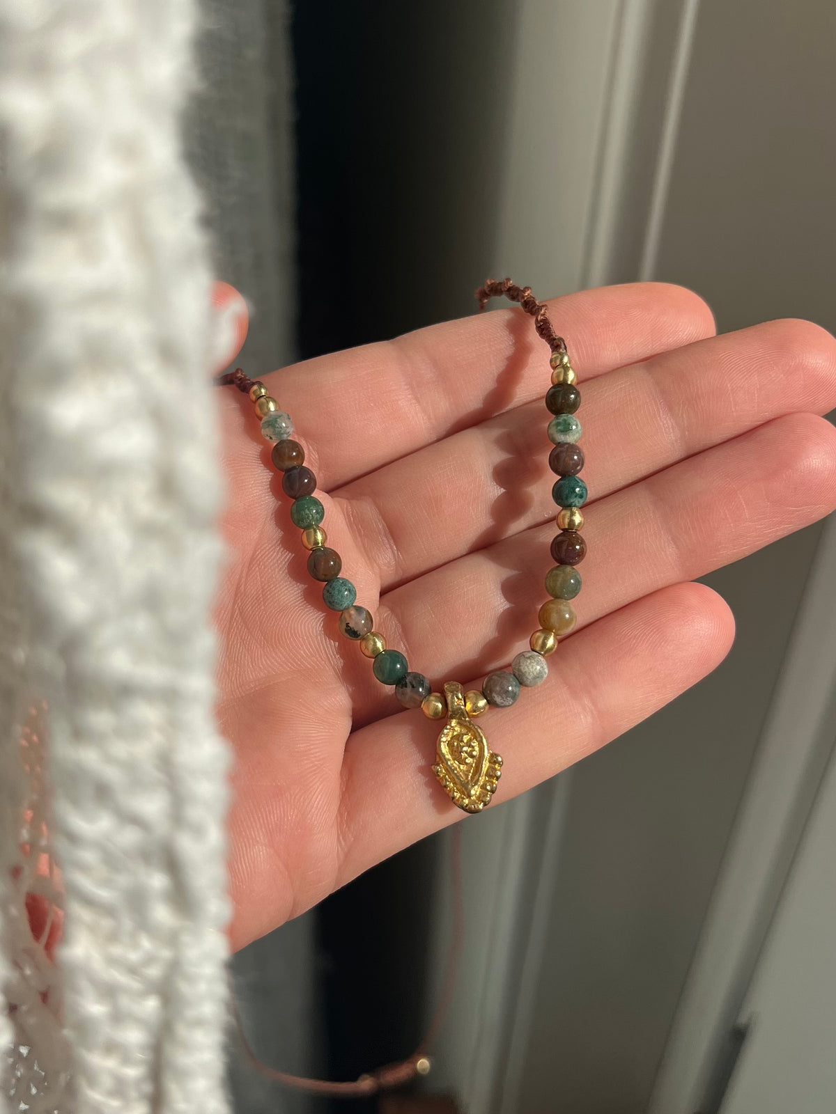 Indian Agate stone necklace