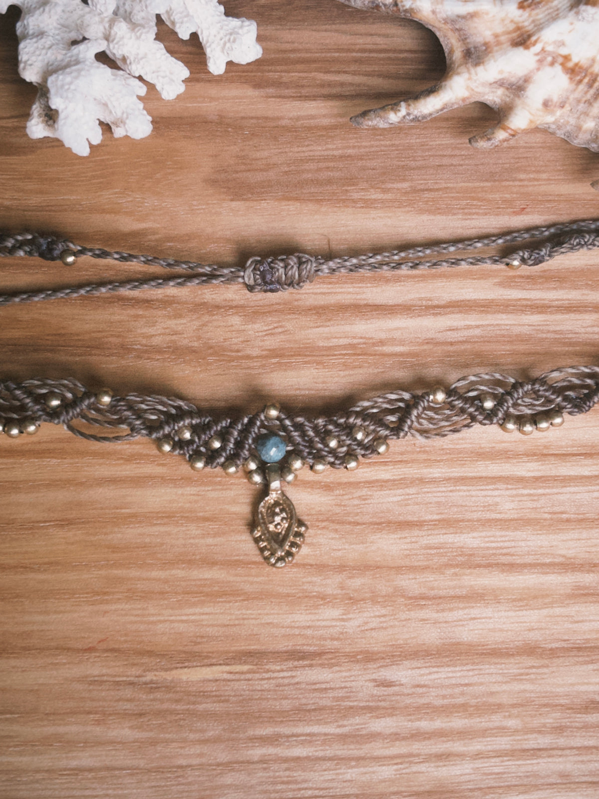 Braun & Olivegrün Choker Halskette