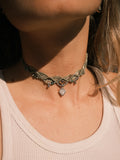 Olivgrüne choker Halskette 