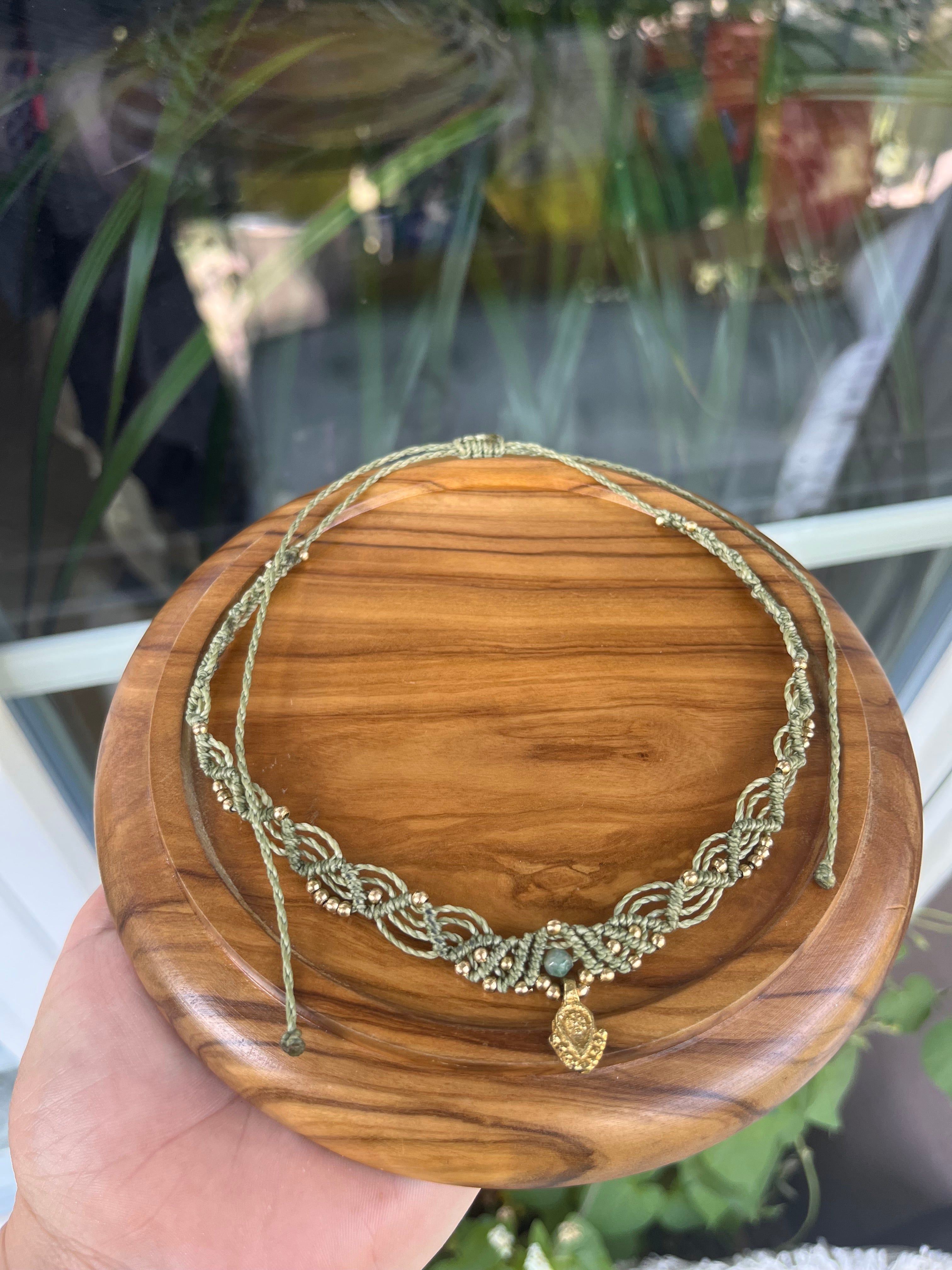 Braun & Olivegrün Choker Halskette
