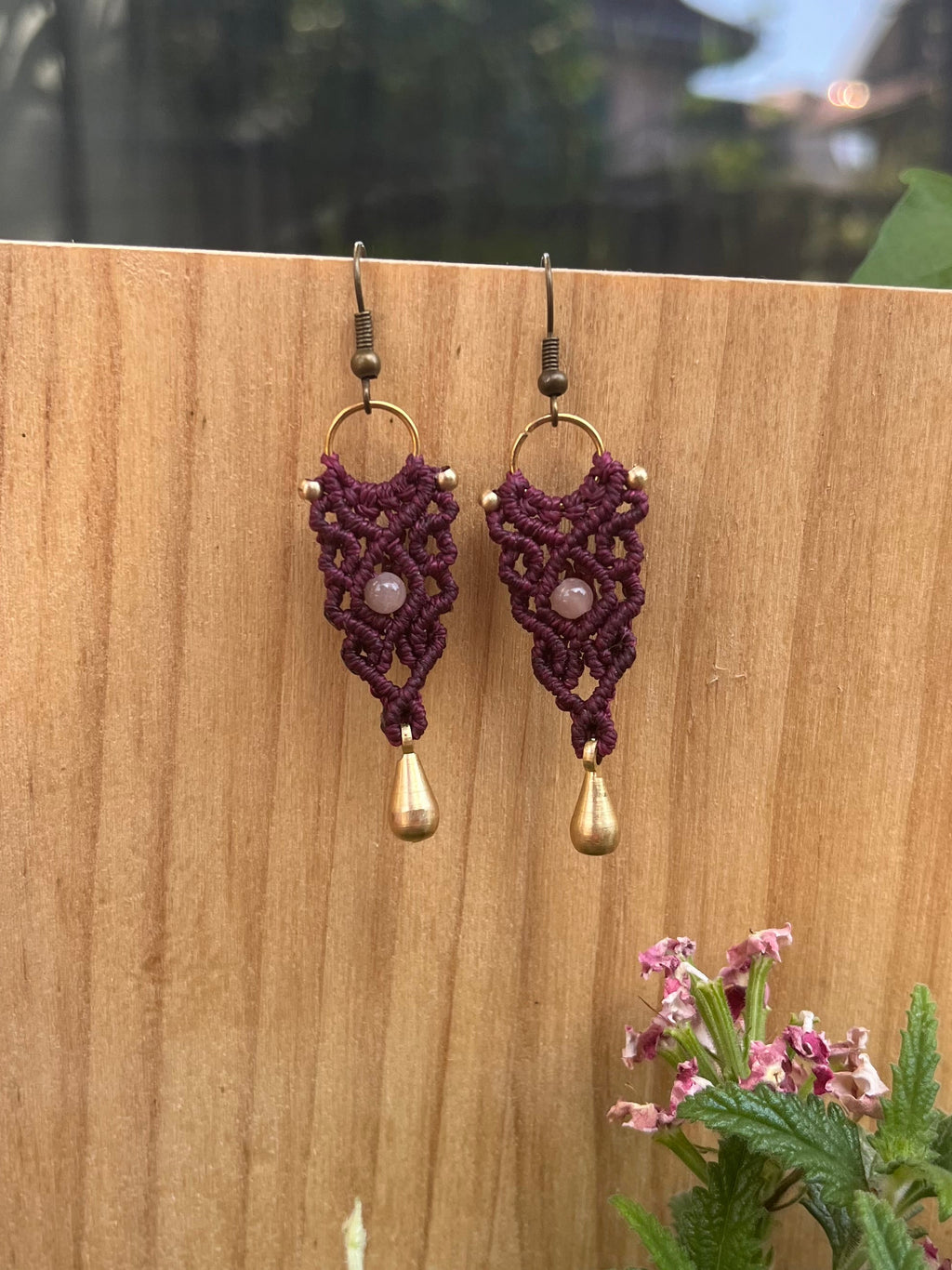 Sunstone purple earrings