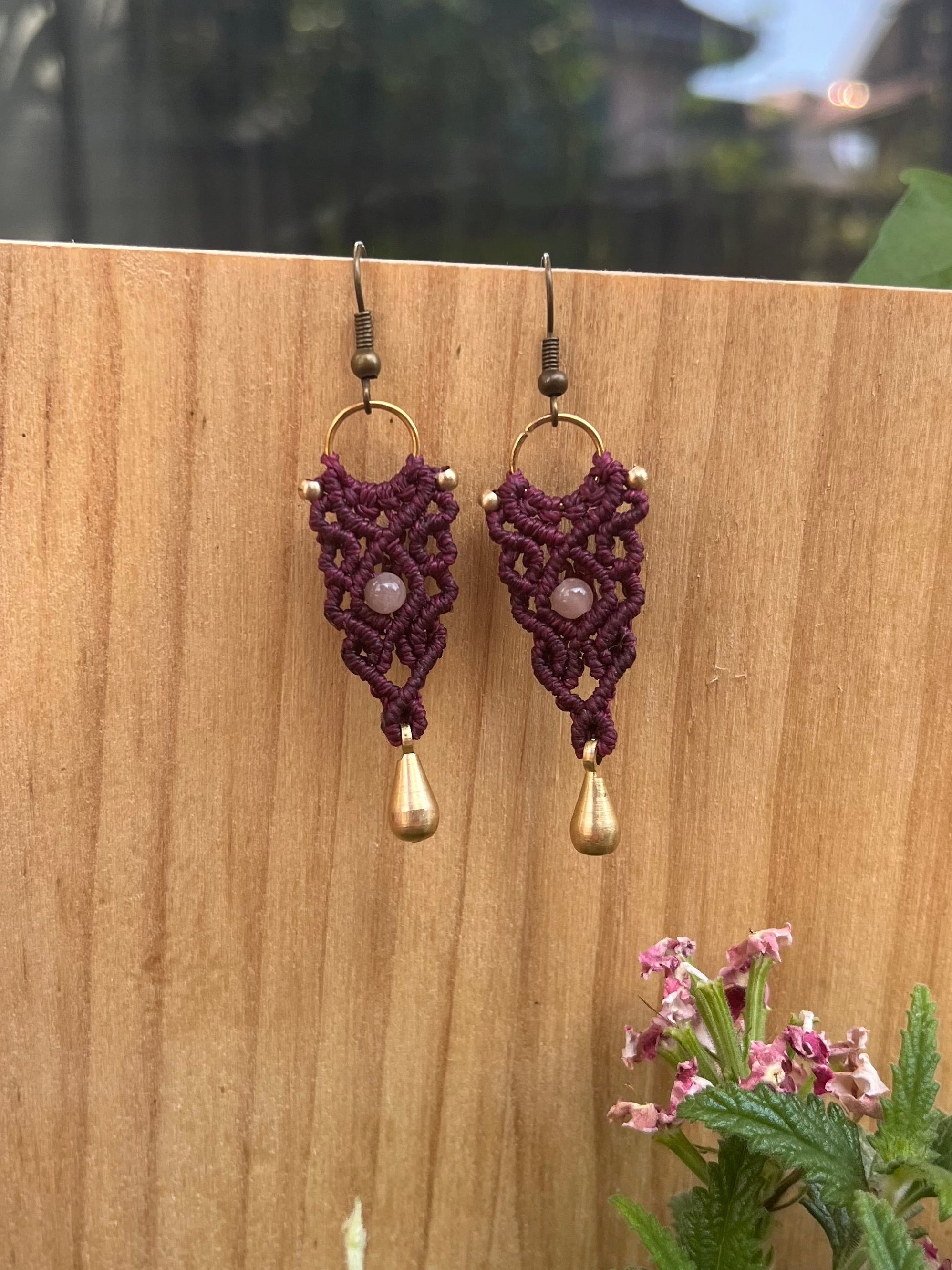 Sunstone purple earrings