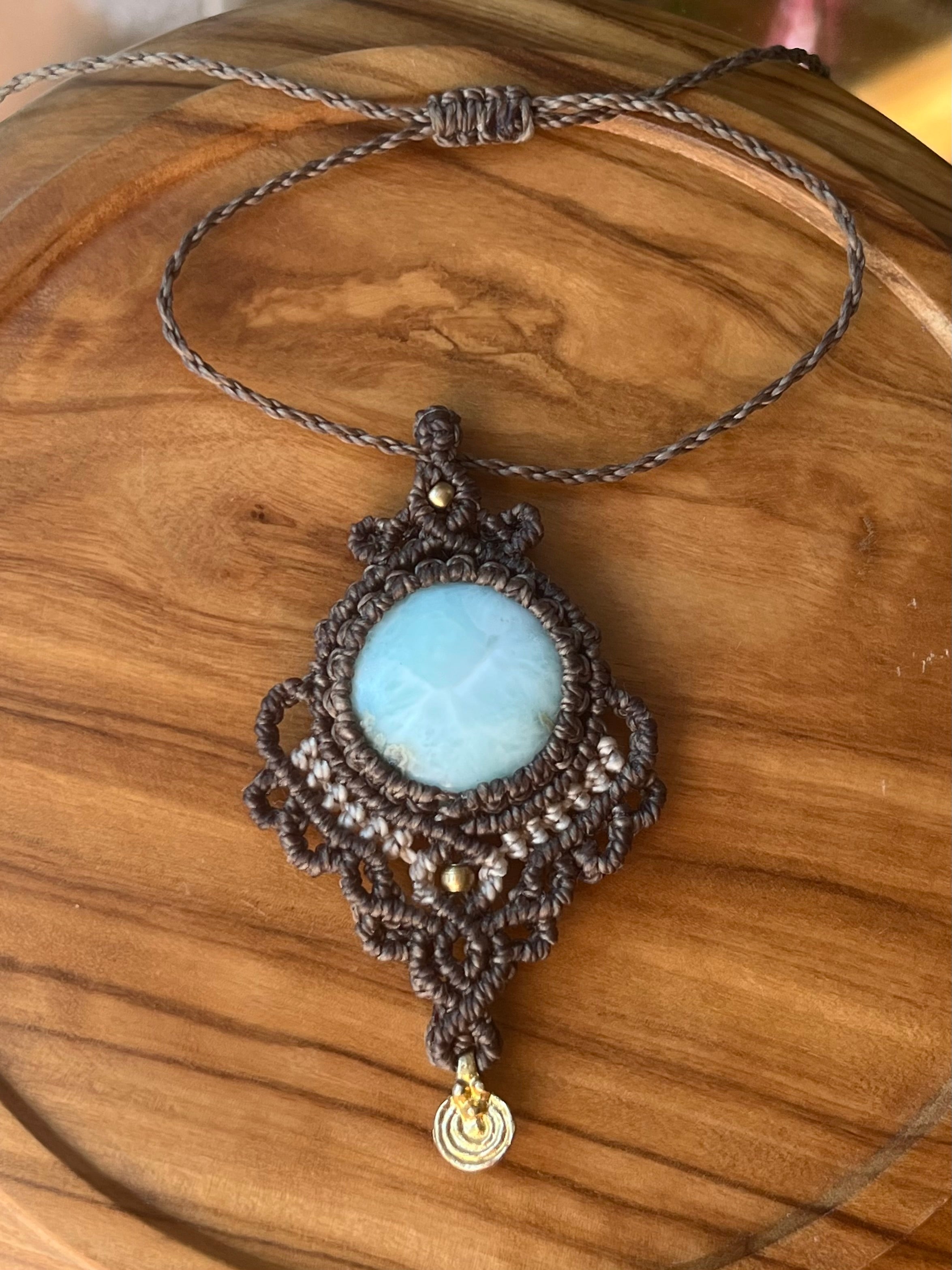 Larimar Necklace – Ocean Blue Gemstone Pendant 🐬🐚🌊