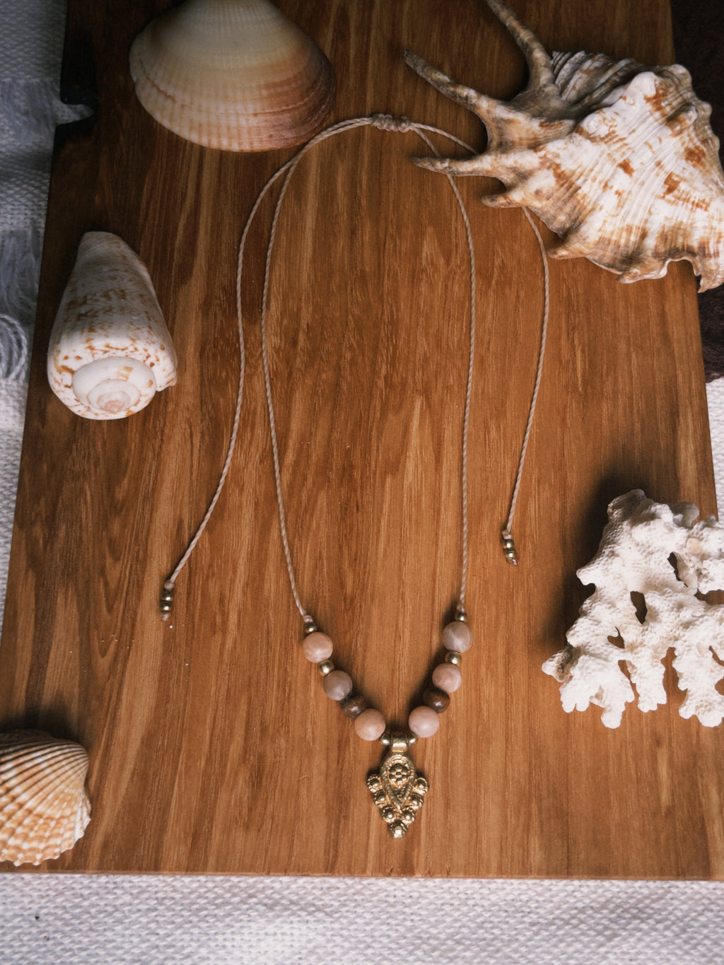 Sunstone boho necklace