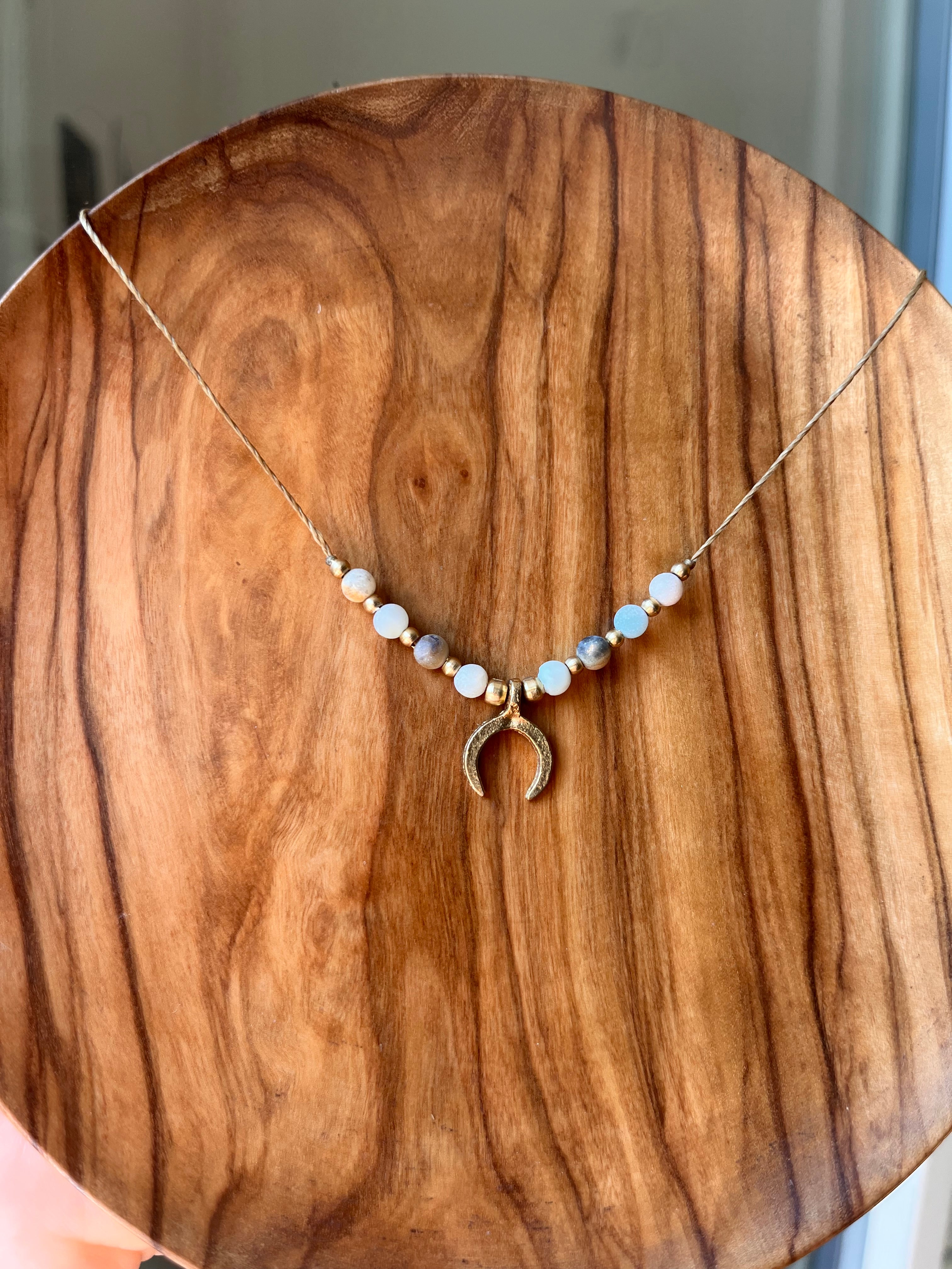 Amazonite stone necklace