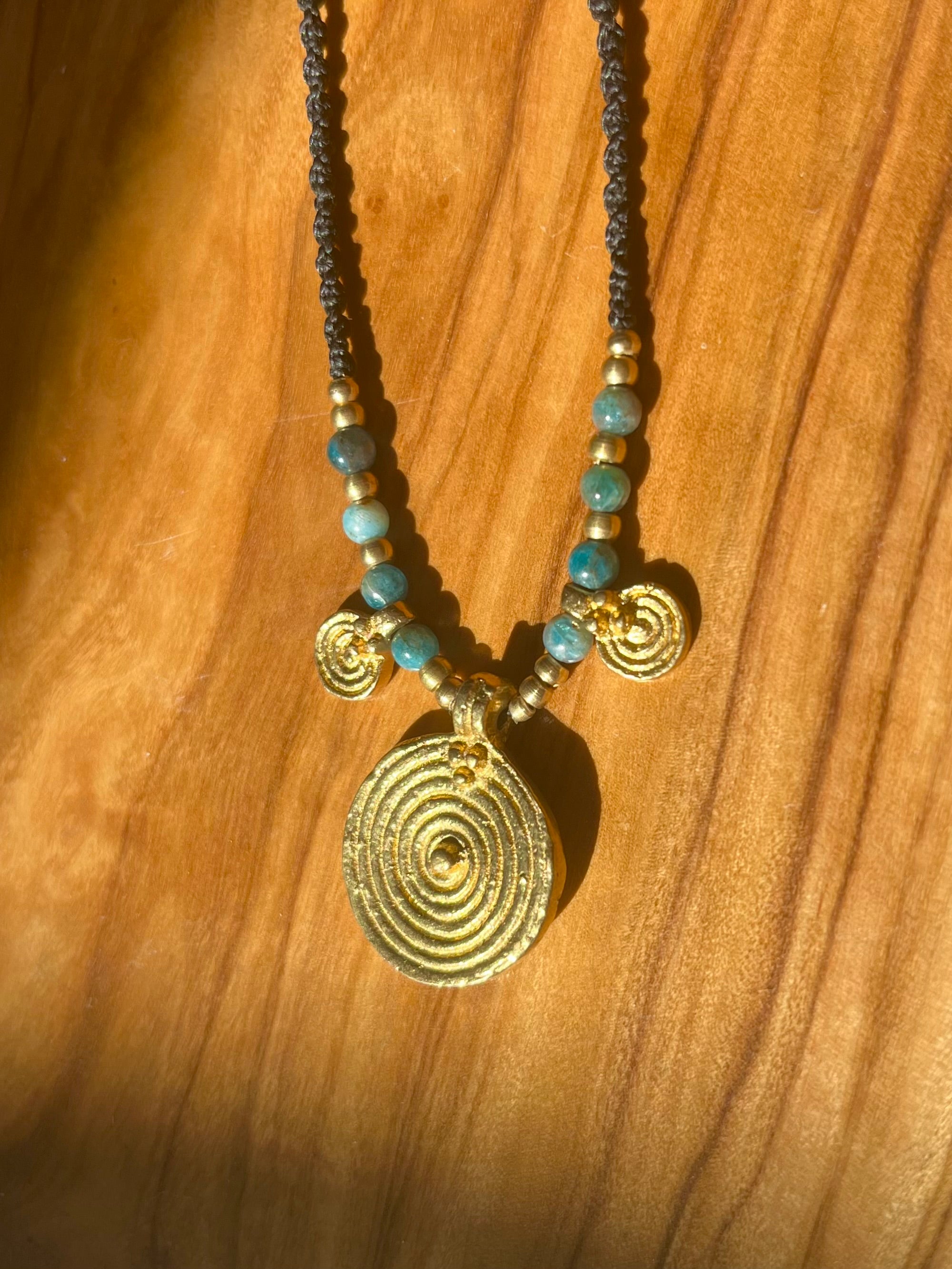 Apatite Pendant Necklace – Adjustable Boho Gemstone Necklace
