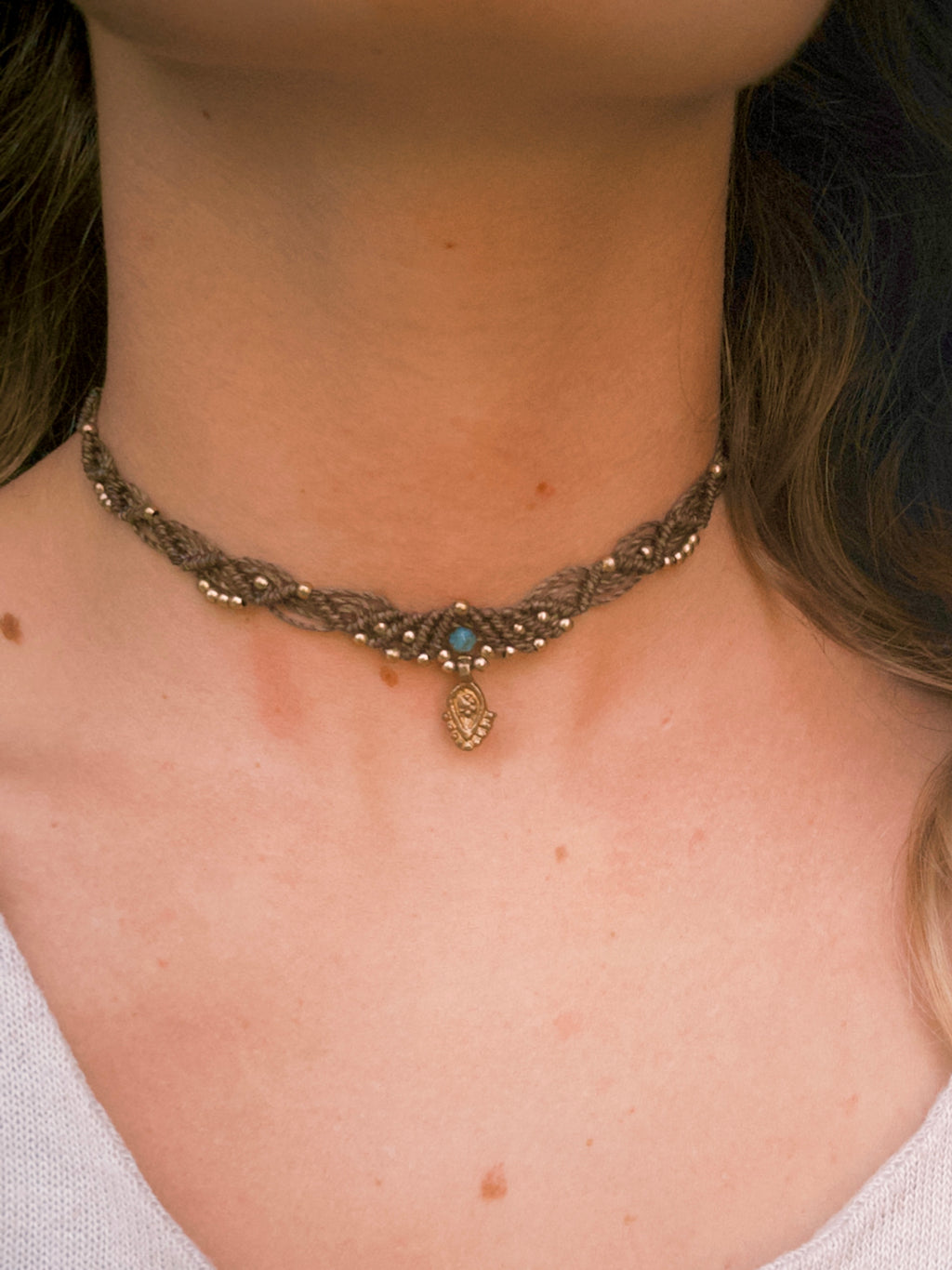 Braun & Olivegrün Choker Halskette