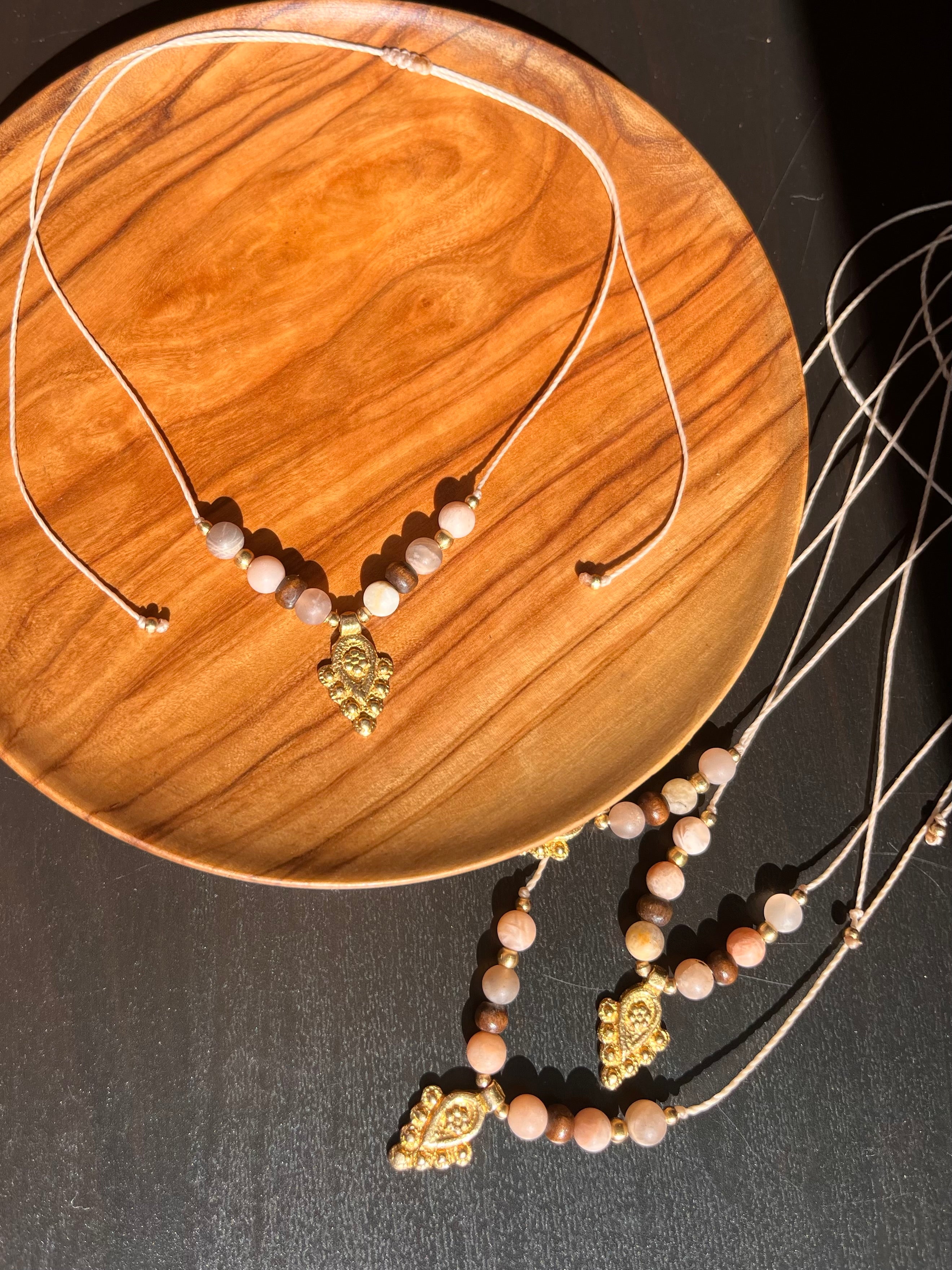 Sunstone boho necklace