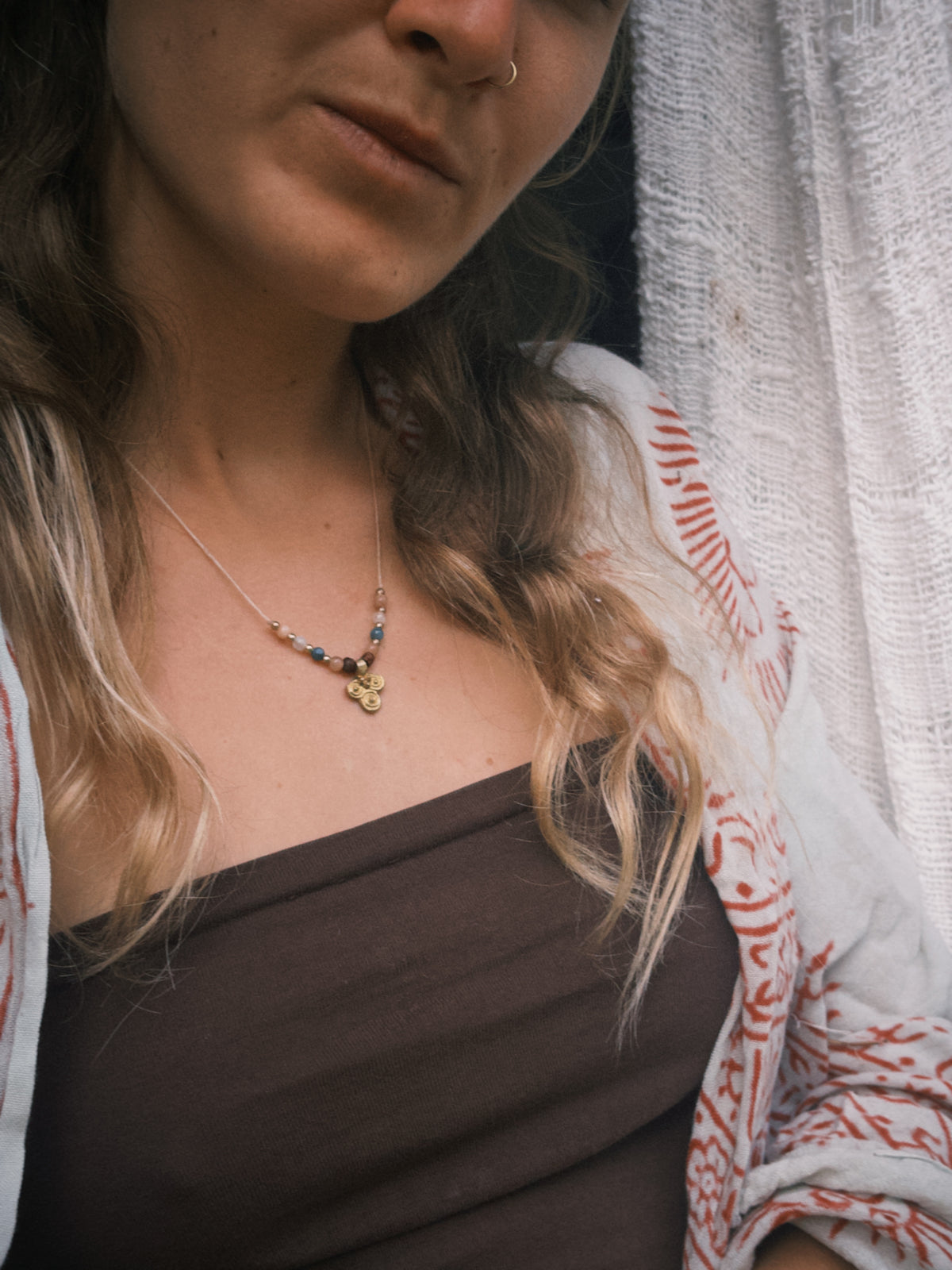 Mixed stones boho necklace