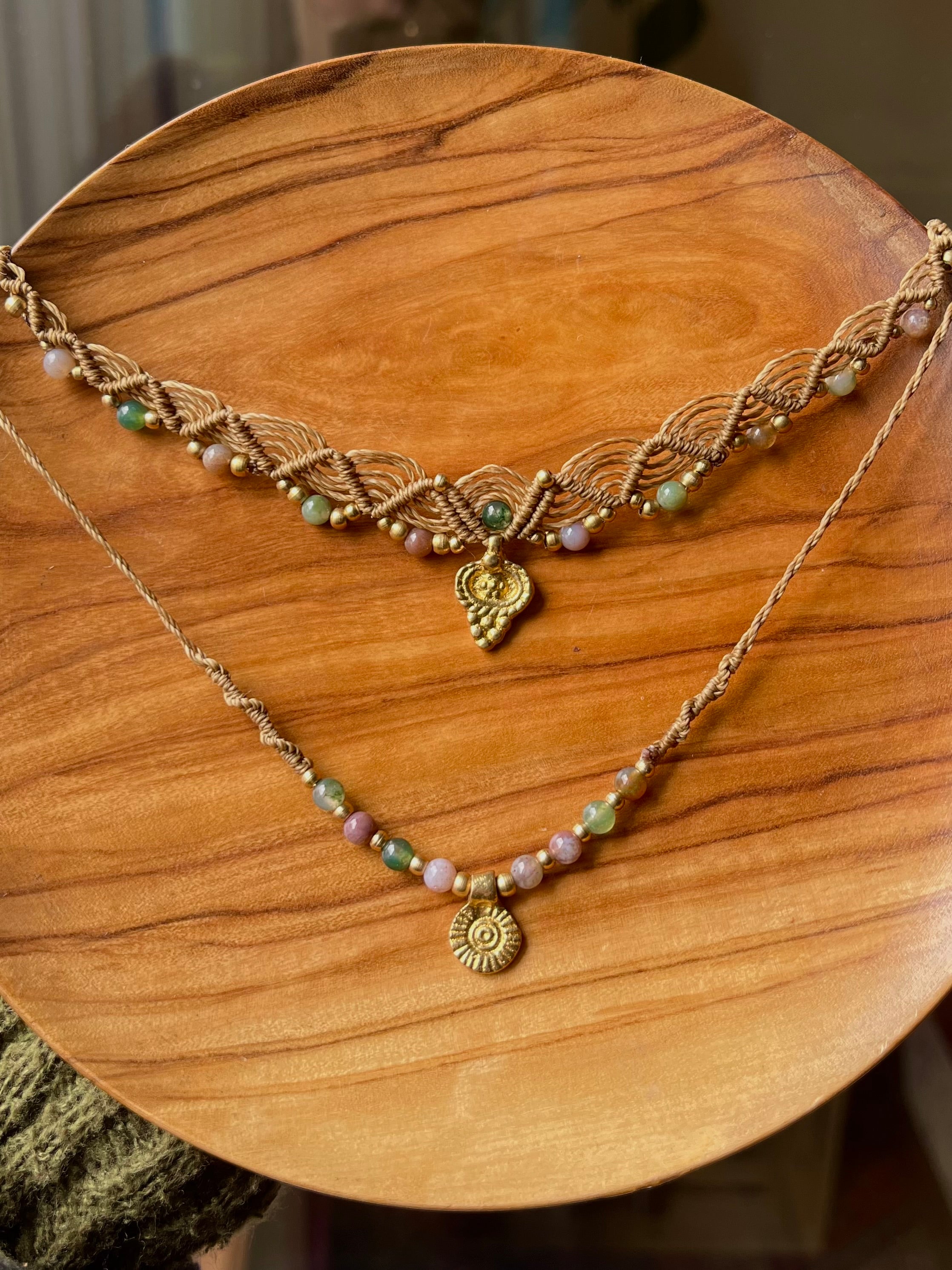 Boho Necklace Set • Indian Agate Gemstone Jewelry