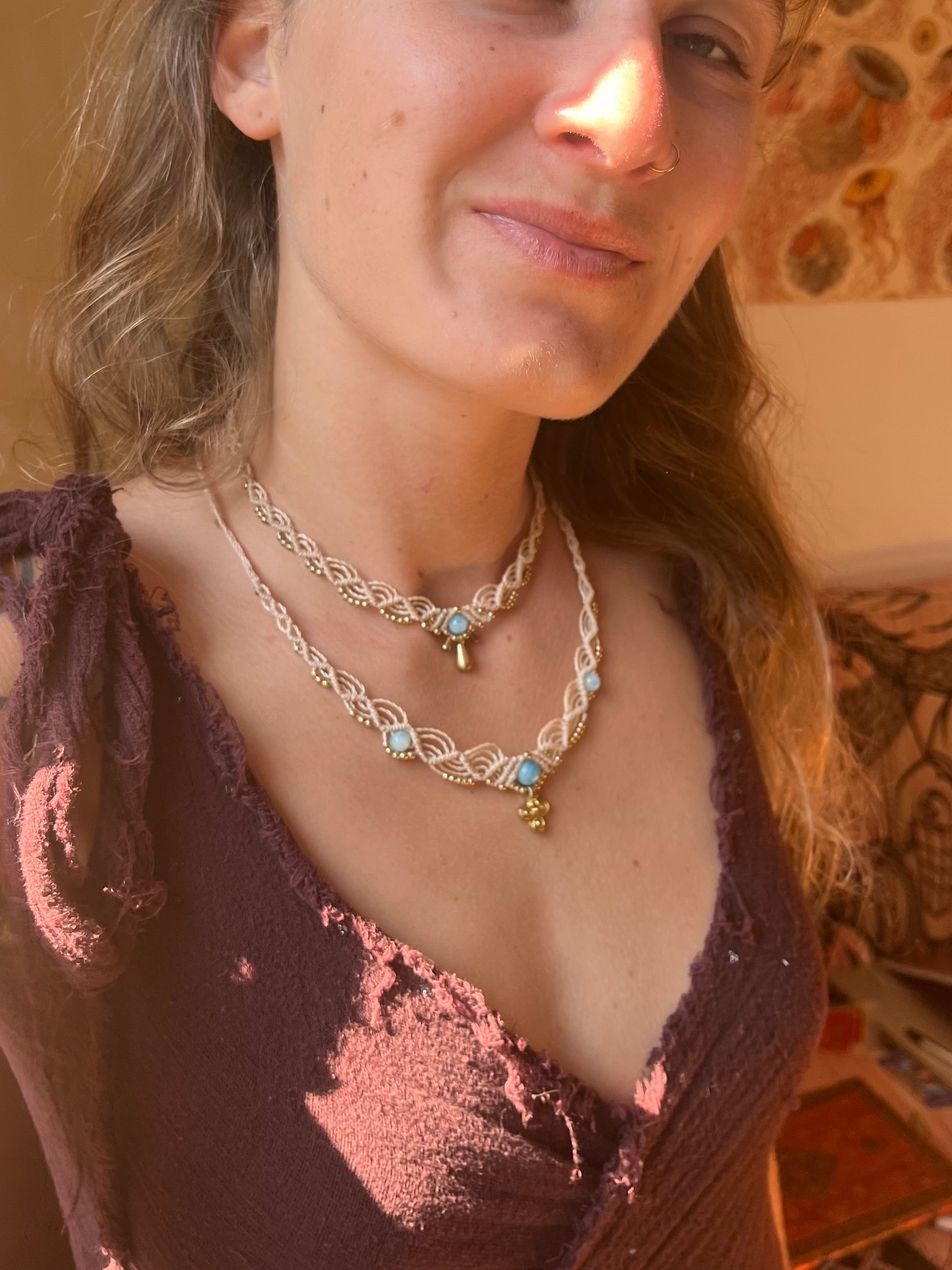 Larimar choker Halskette