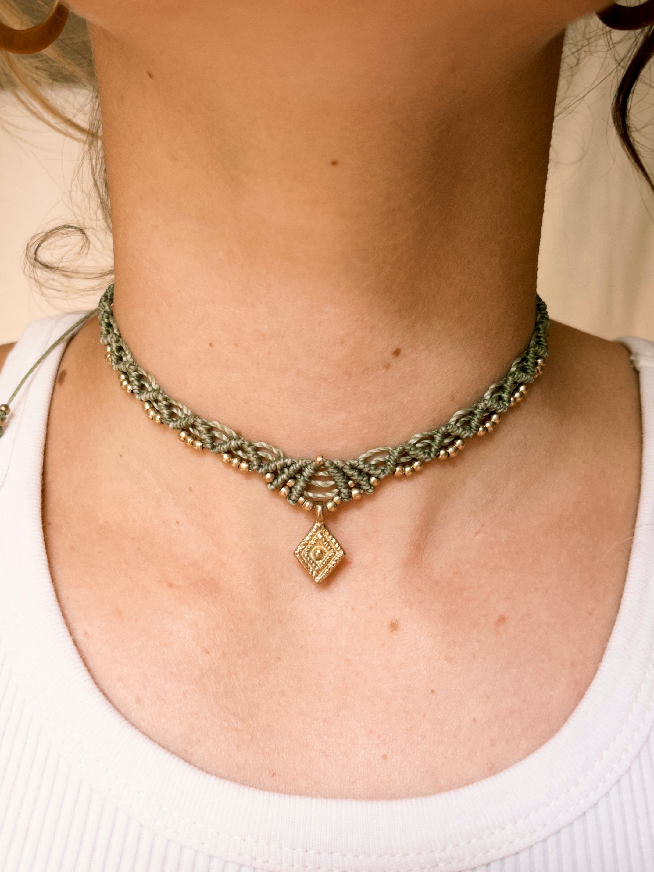 Olive green choker