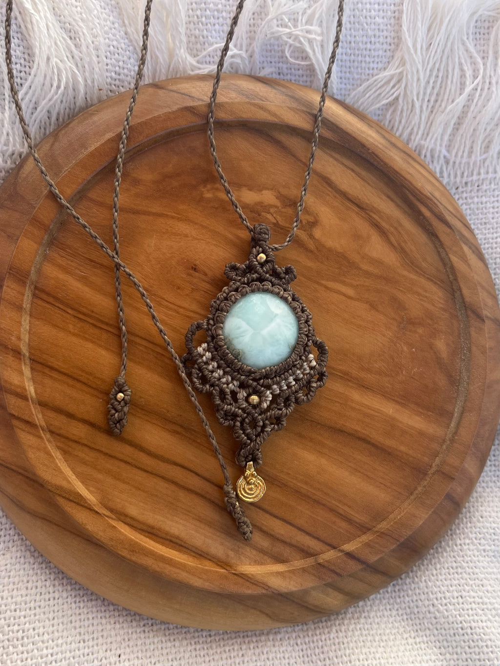 Larimar Necklace – Ocean Blue Gemstone Pendant 🐬🐚🌊