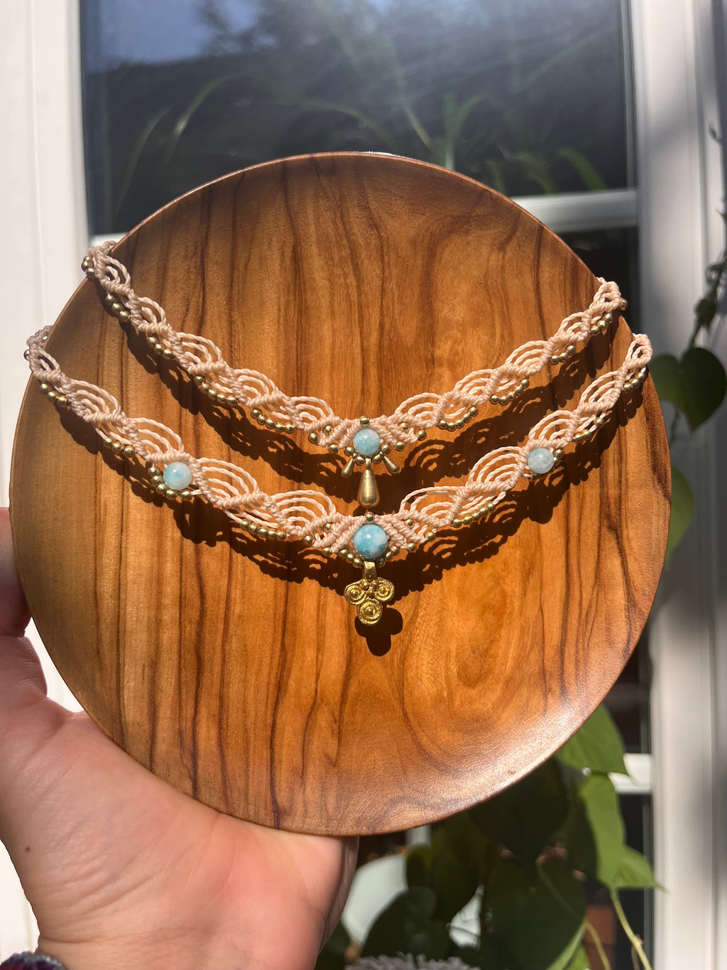 Larimar choker Halskette