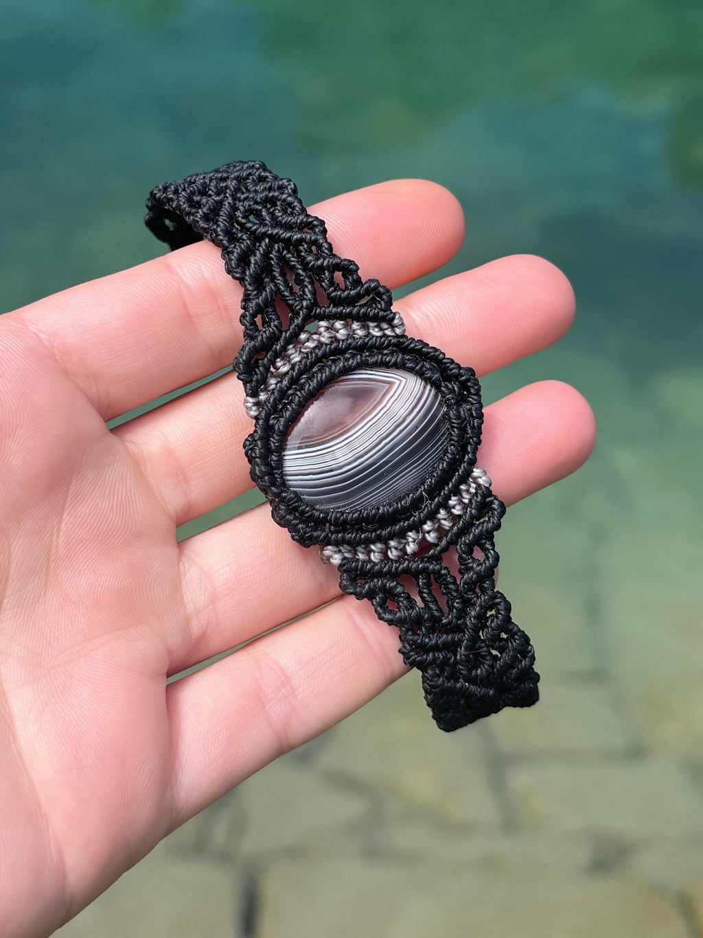 Botswana Agate Macrame Bracelet