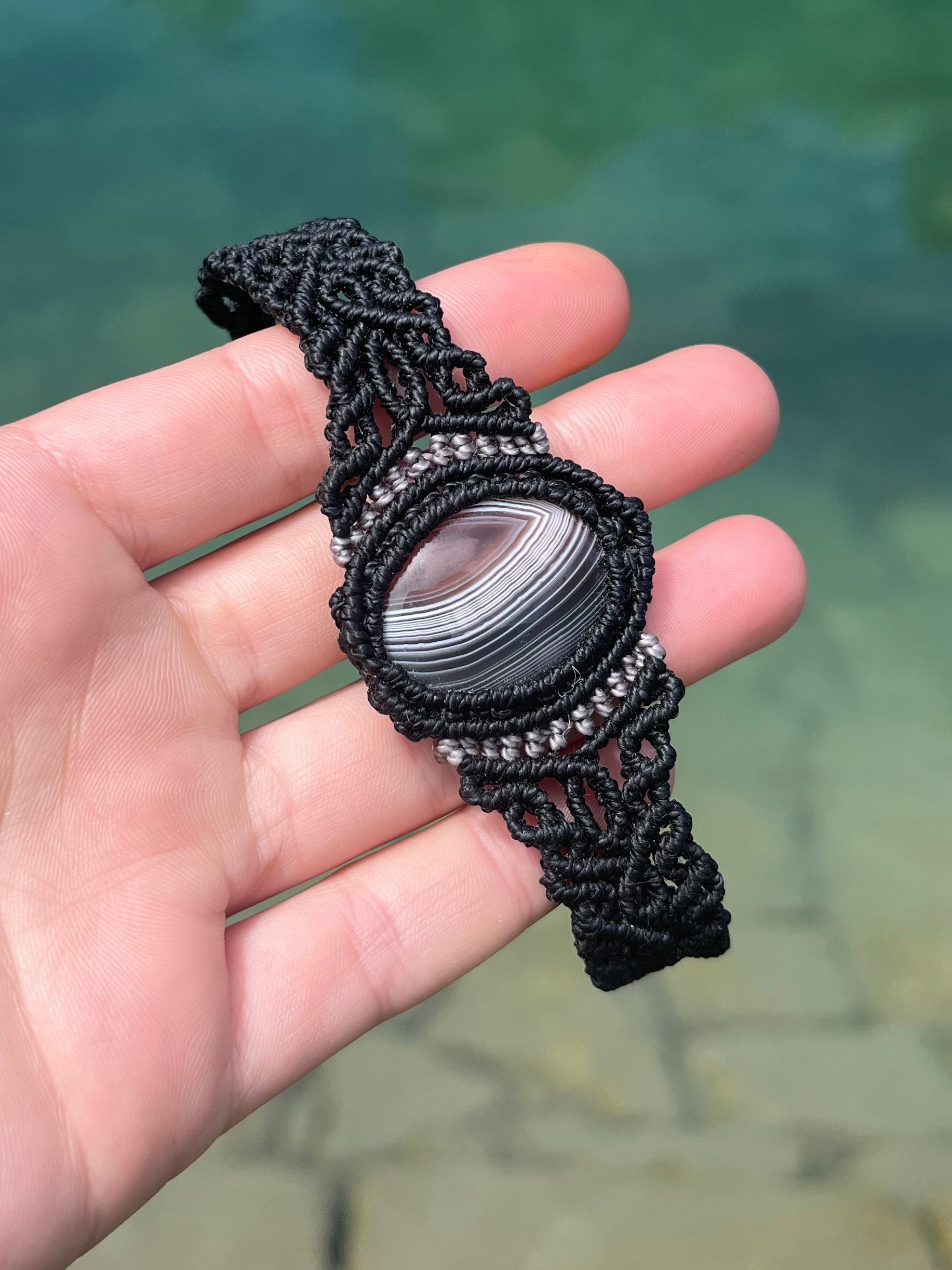 Botswana Agate Macrame Bracelet