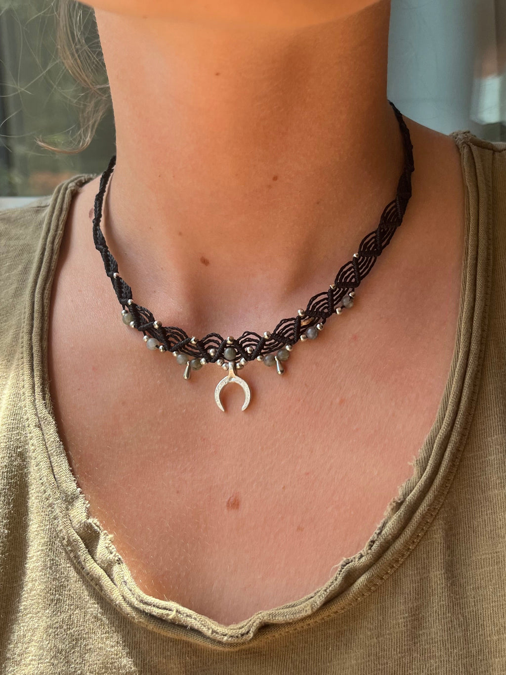 Labradorite luna choker