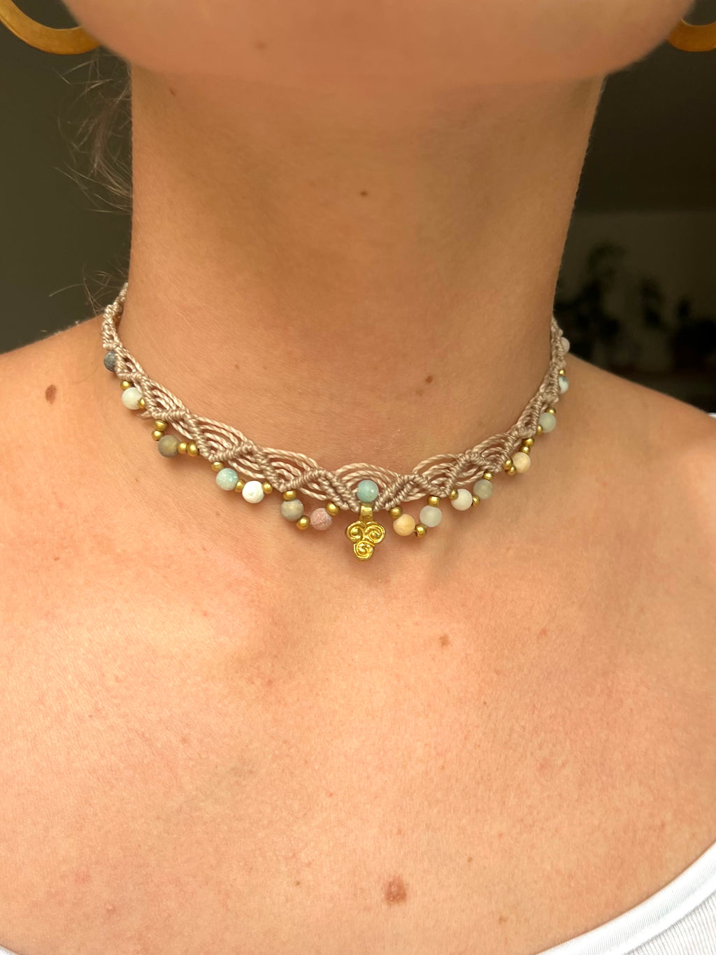 Amazonite choker necklace