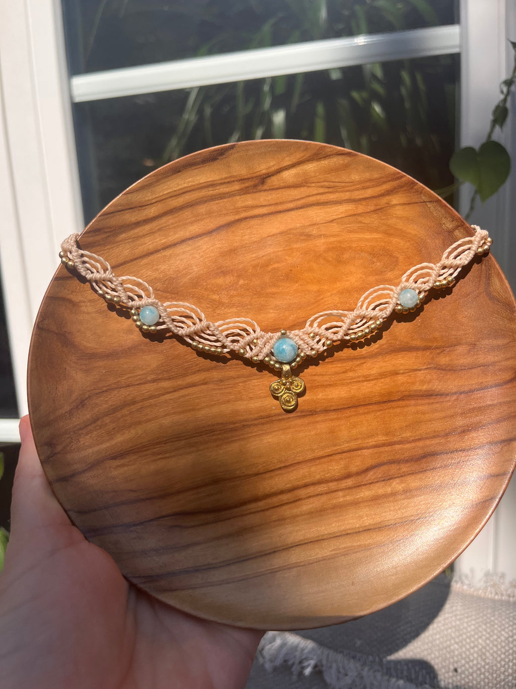 Larimar choker Halskette