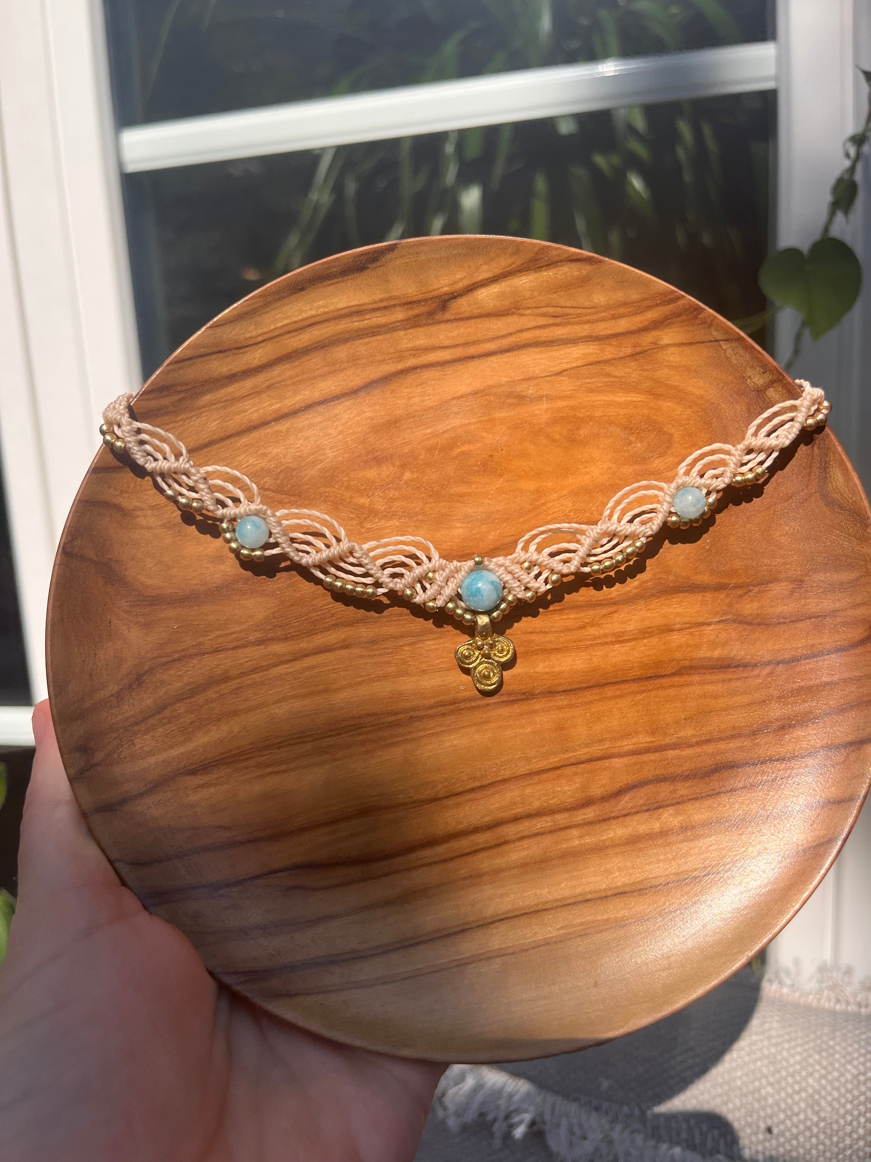 Larimar choker Halskette