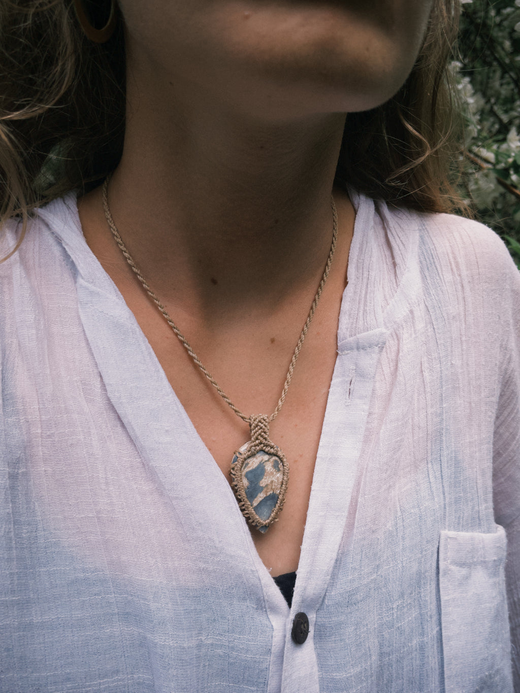 Jasper Macrame Necklace