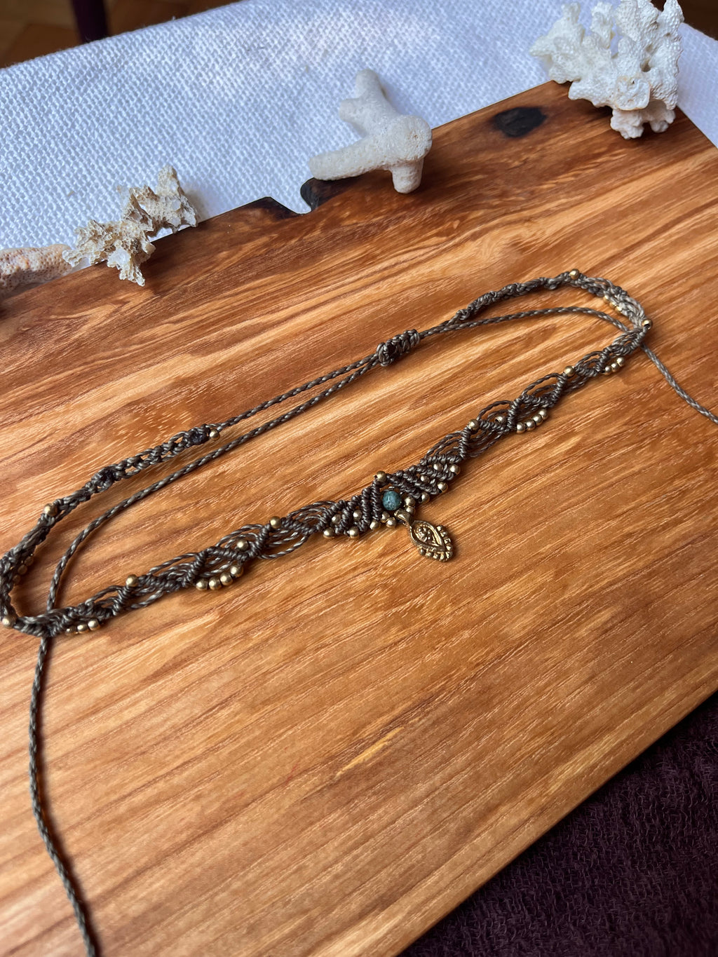 Braun & Olivegrün Choker Halskette