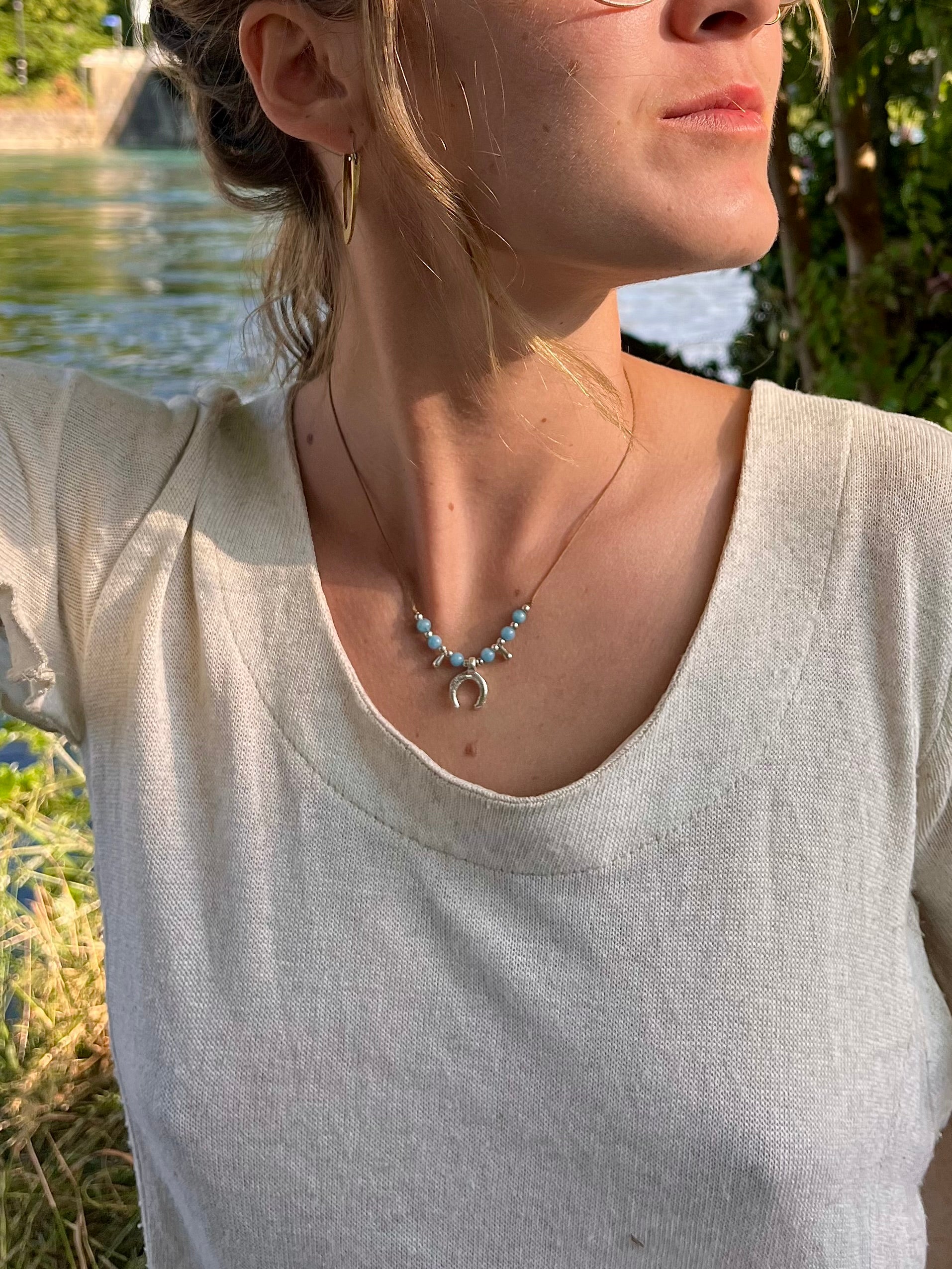 Angelite boho necklace