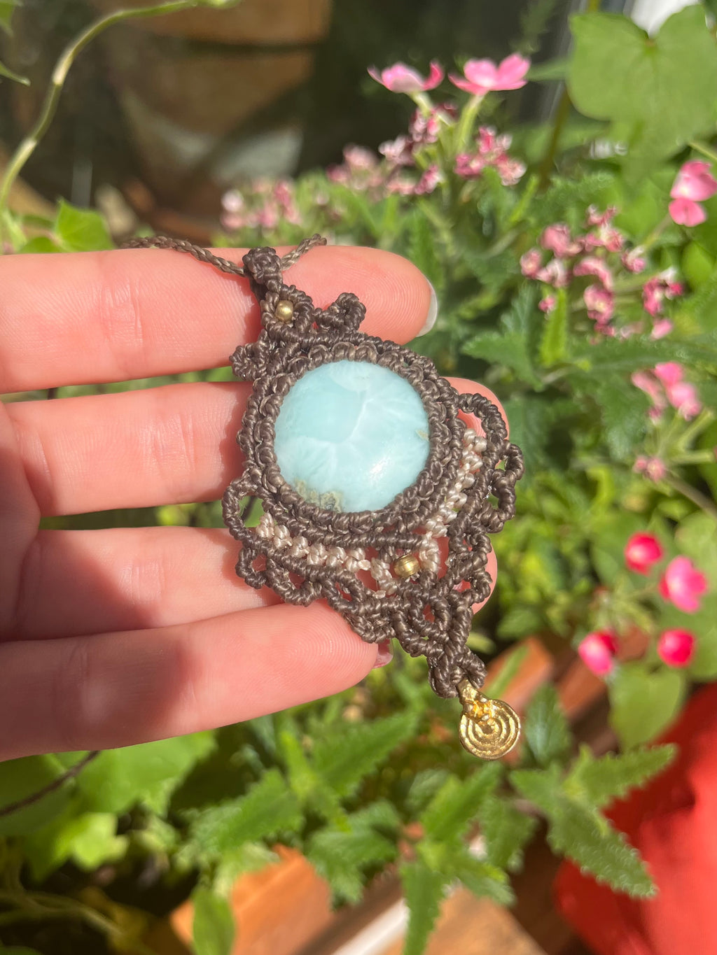 Larimar Necklace – Ocean Blue Gemstone Pendant 🐬🐚🌊