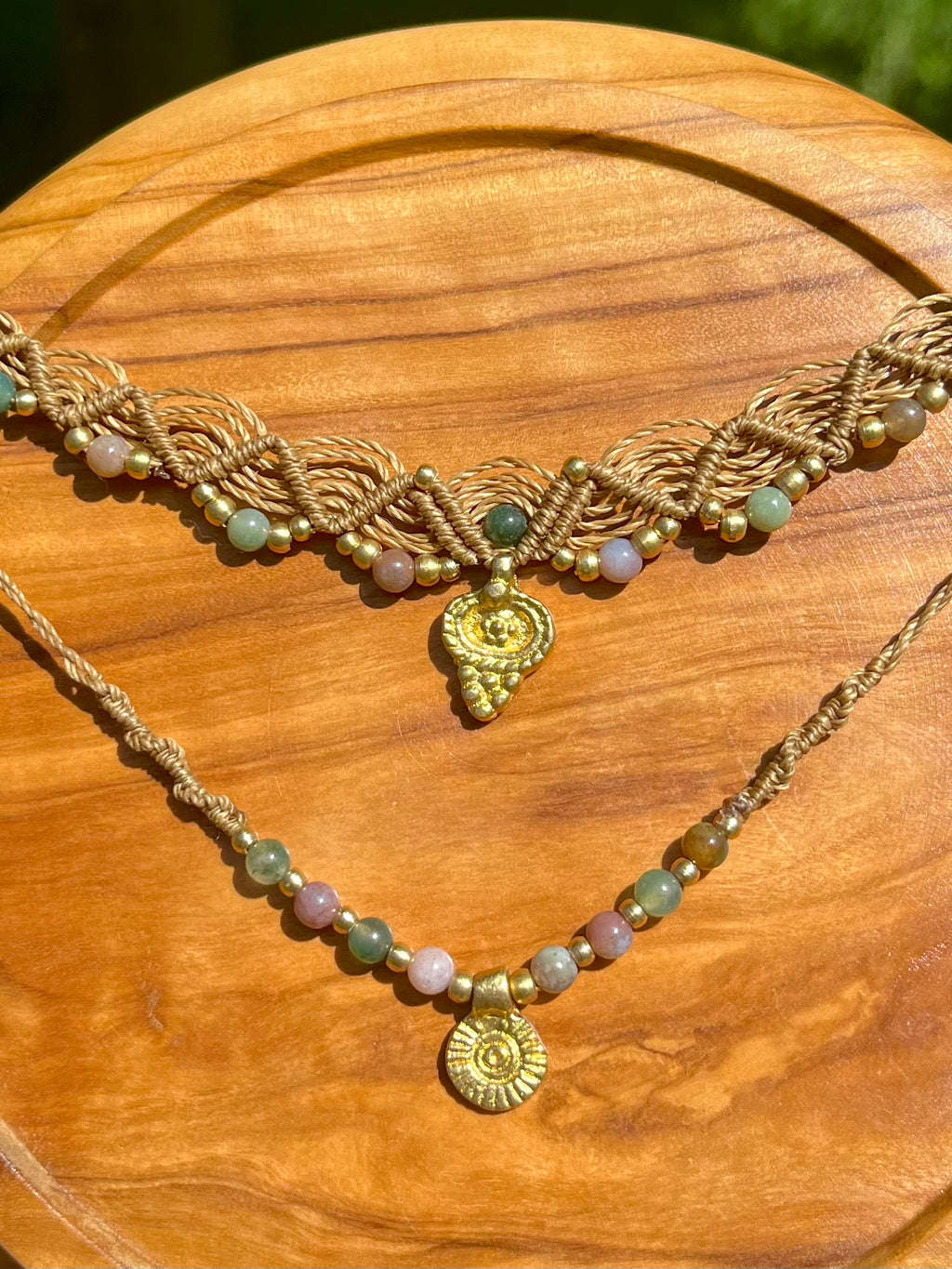 Boho Necklace Set • Indian Agate Gemstone Jewelry