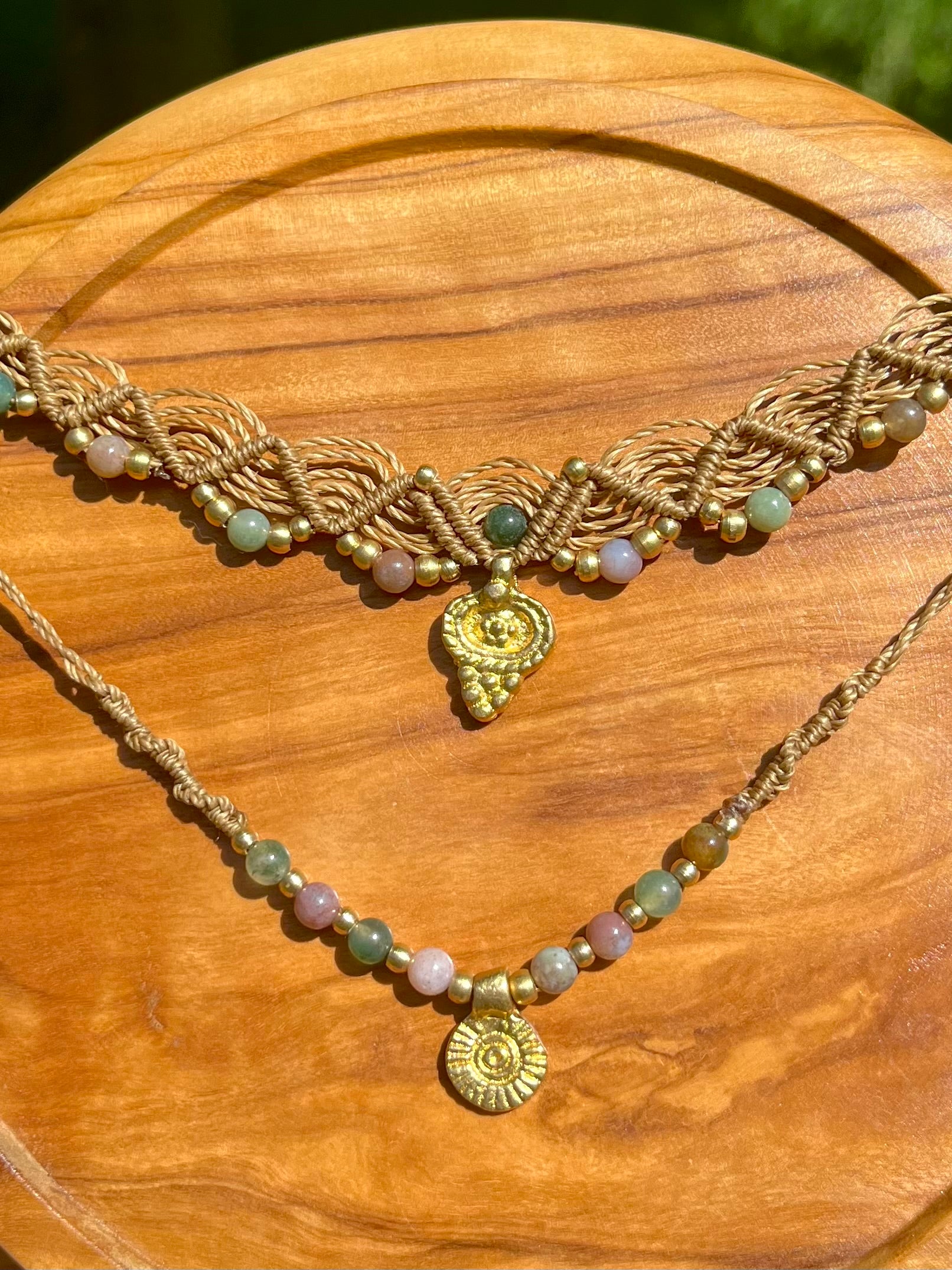 Boho Necklace Set • Indian Agate Gemstone Jewelry