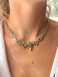 Boho choker necklace with indan agate stones🦋🍃☀️🌸