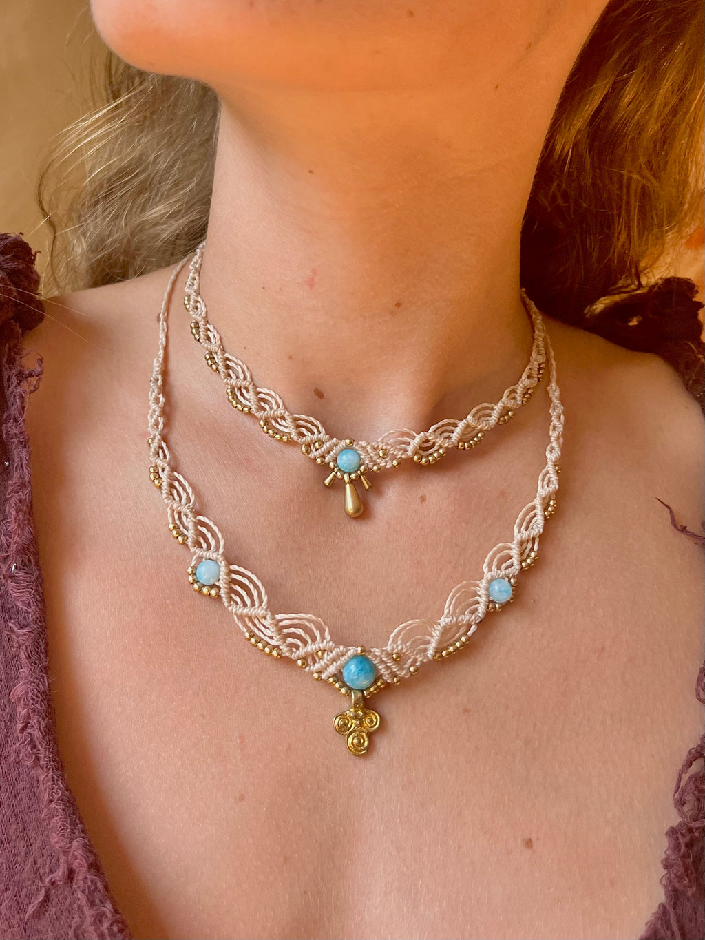 Larimar choker Halskette