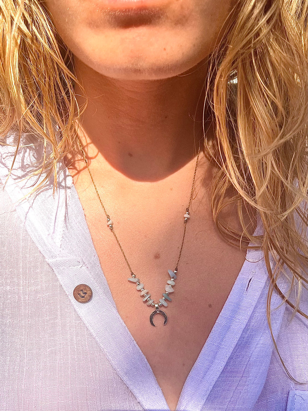 Luna Amazonite Minimalist Necklace