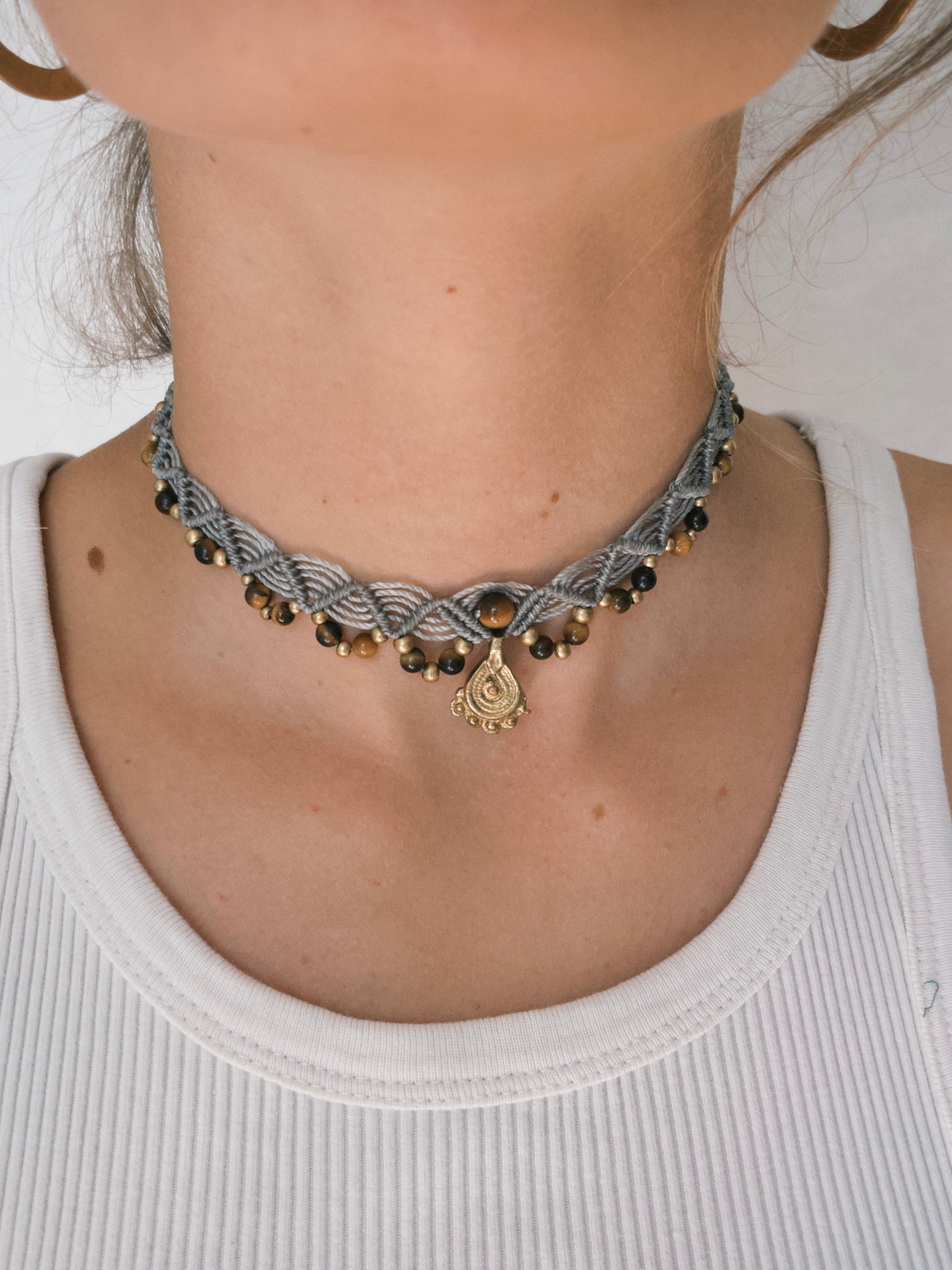 Boho Macrame Choker Necklace