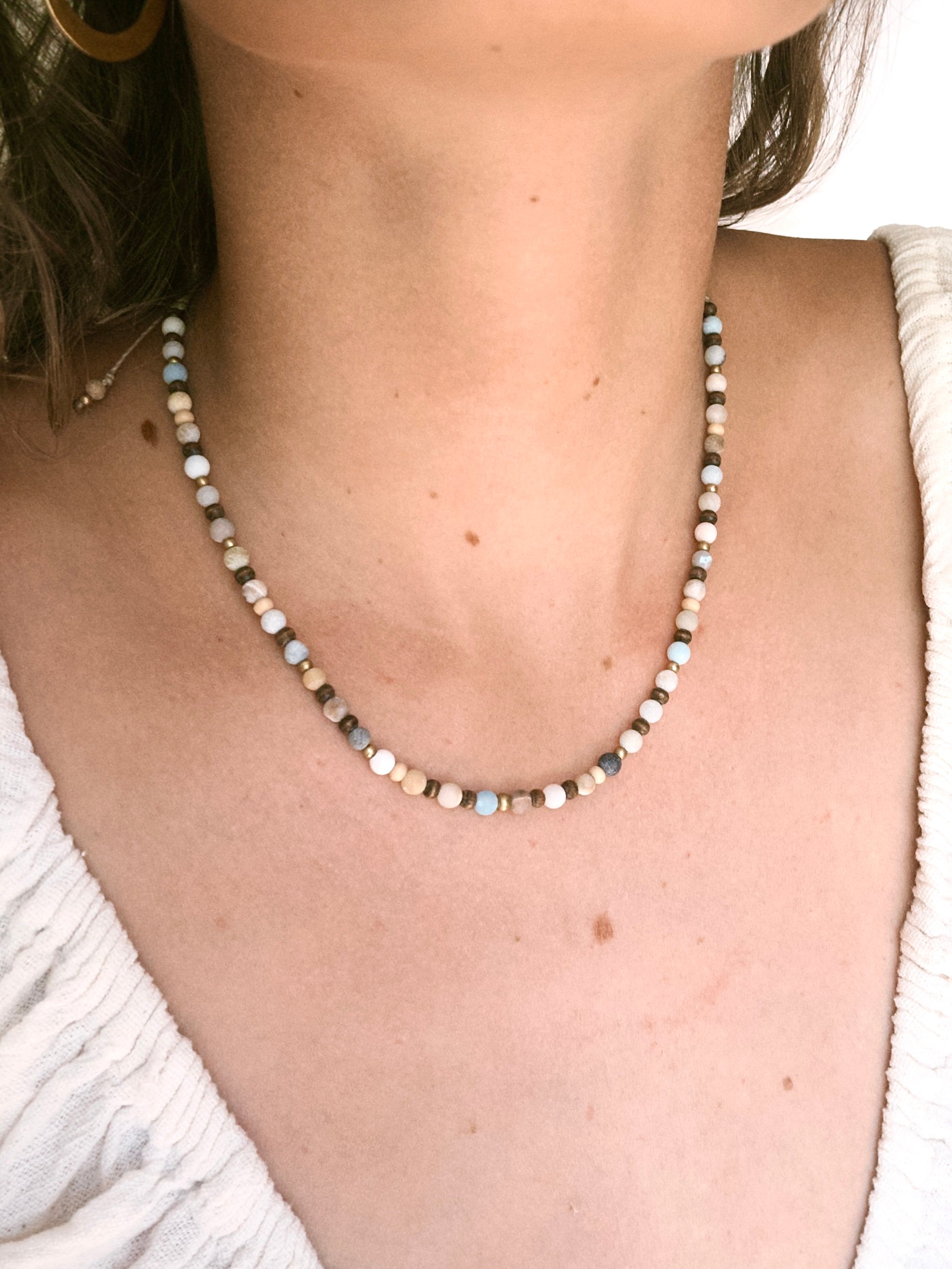 Adjustable Amazonite Beaded Necklace