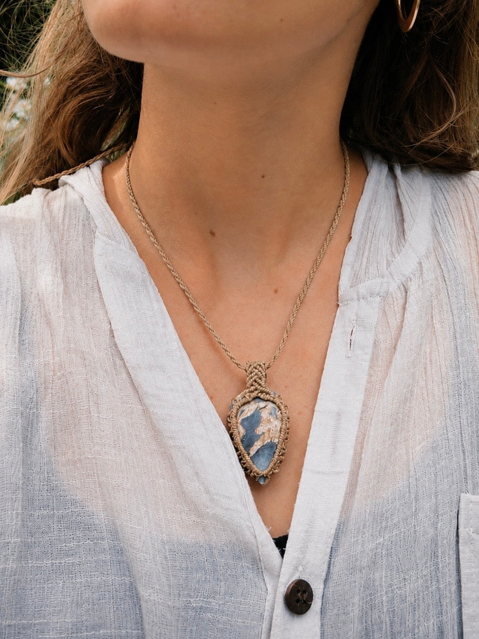 Jasper Macrame Necklace