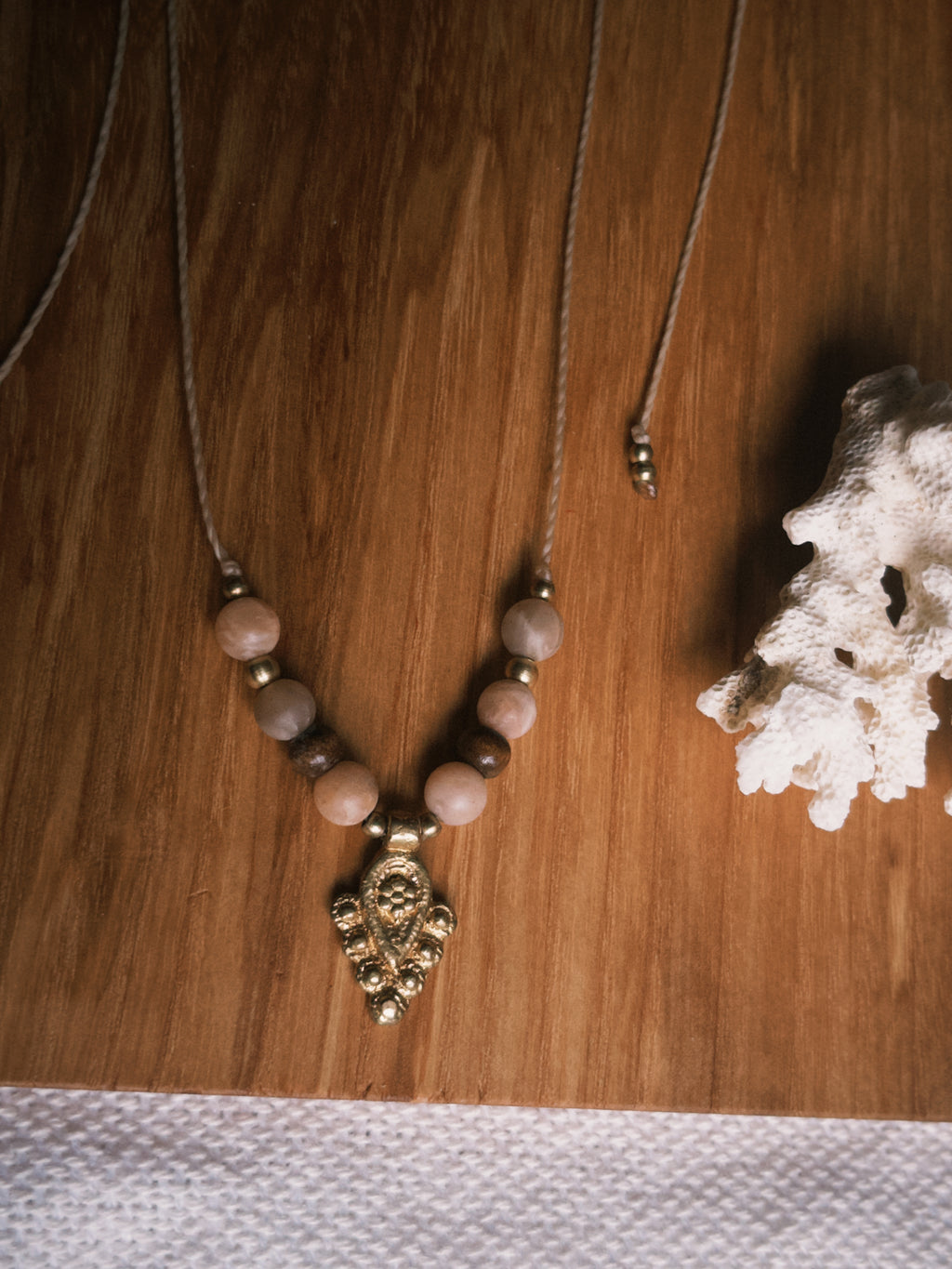 Sunstone boho necklace