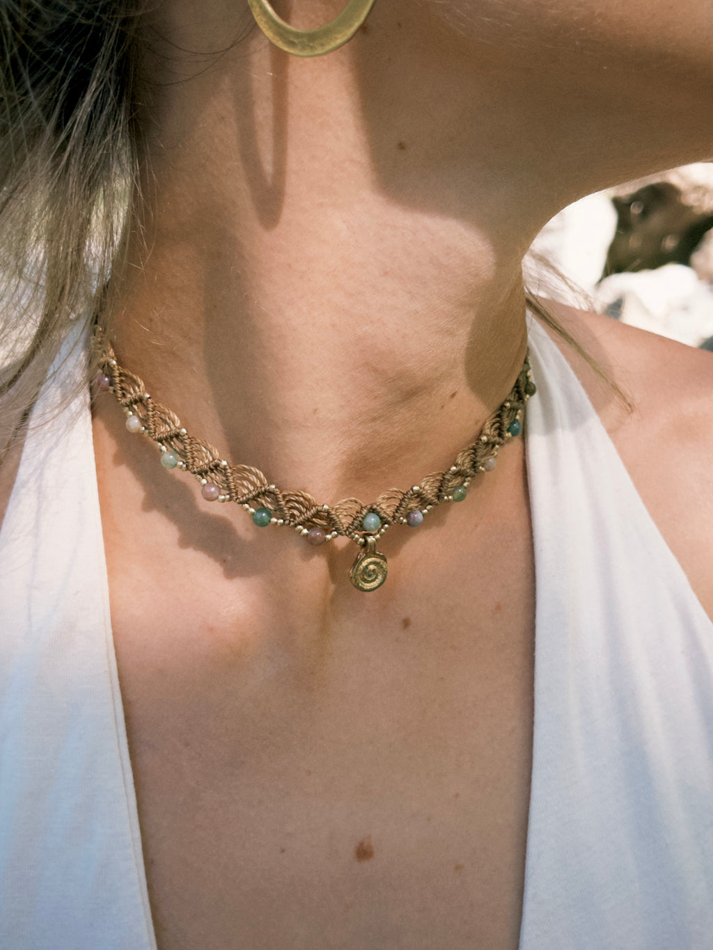 Boho choker necklace